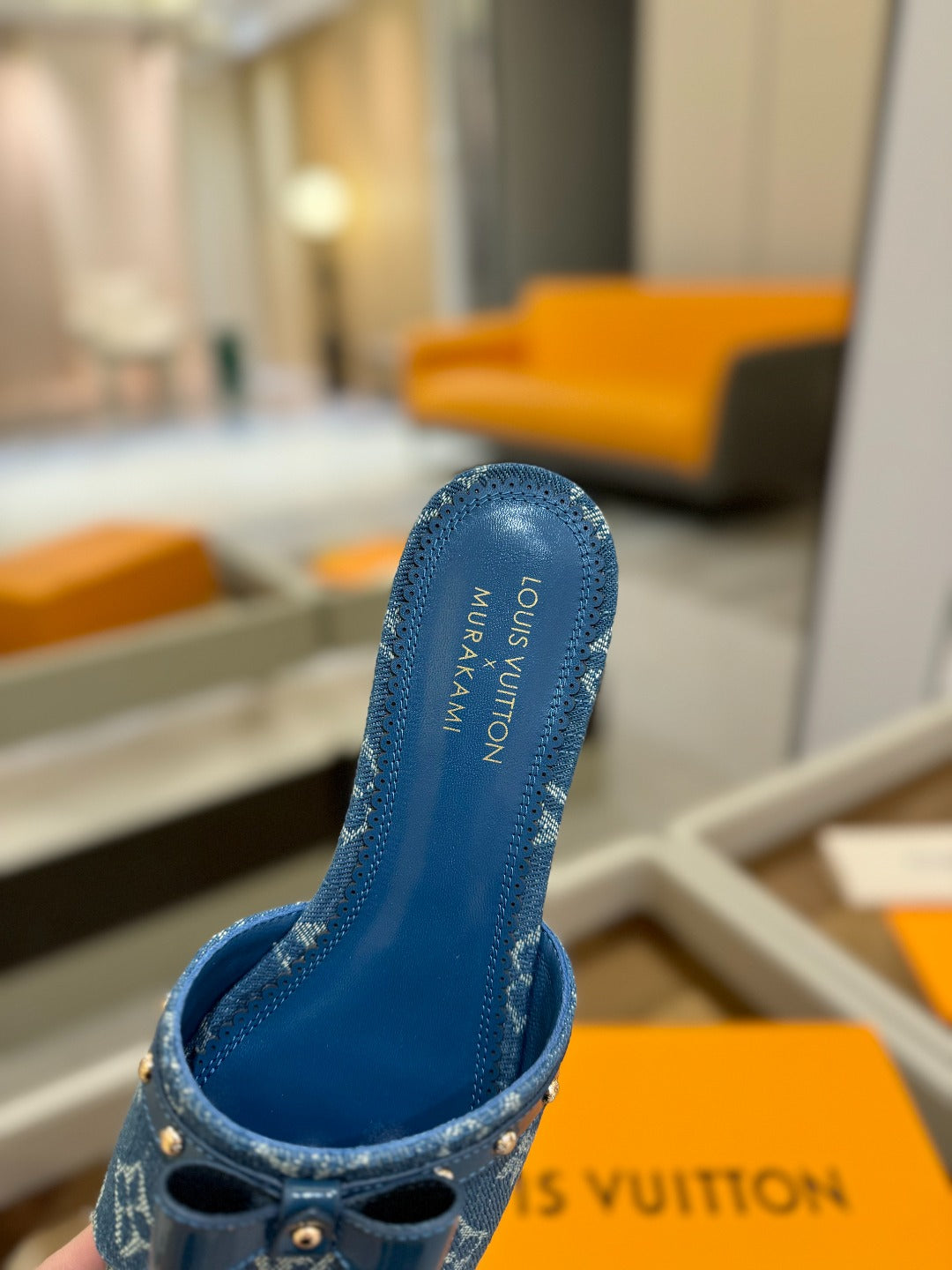 LV X TM 6AM FLAT MULE IN NAVY BLUE MONOGRAM DENIM、mysite、Cacoeks