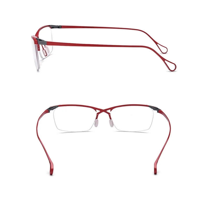 Belight Optical Japan Ken Okuyama Design Titanium Half Rimless Frame Men Prescription Semi Eyeglasses Retro Eyewear  185757