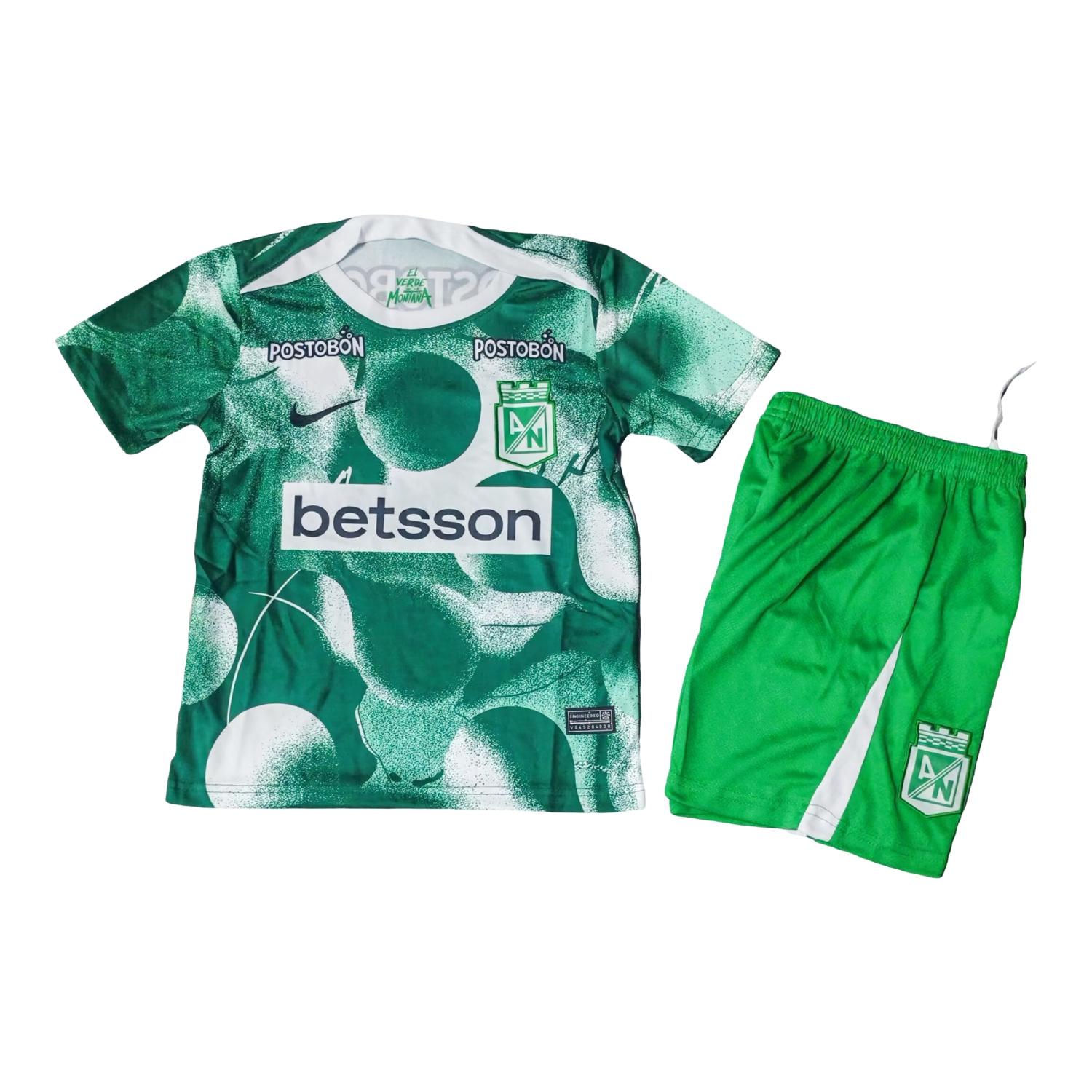 UltraTrikot-Atlético Nacional 25-26 Pre-Match Training Green Kids Kit