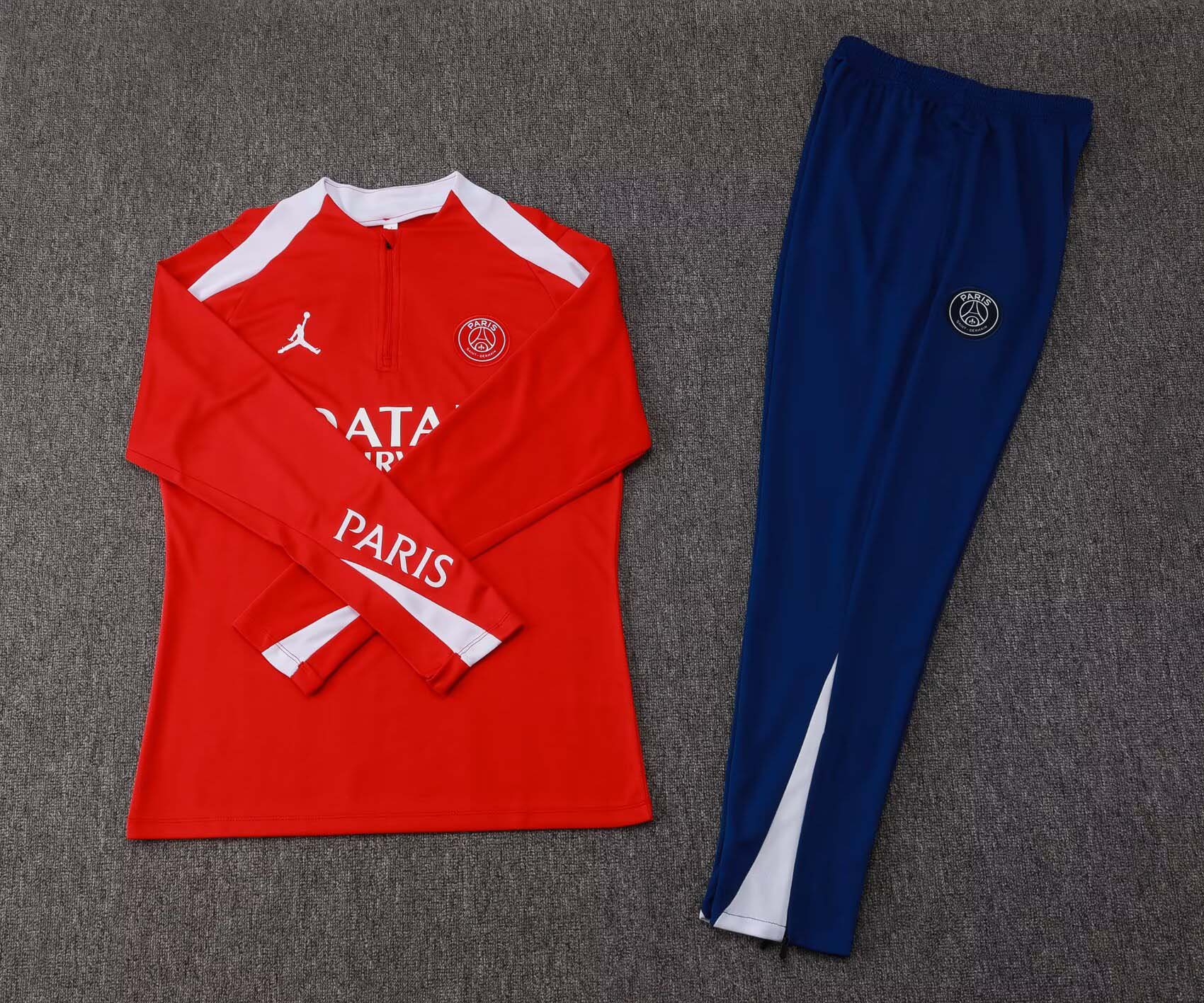 2025/2026 Psg Paris Saint-Germain Half-Pull Training Suit Red Football Shirt 1:1 Thai Quality Set:football jersey mysite: unitedjerseyfootball 邓江浪:football