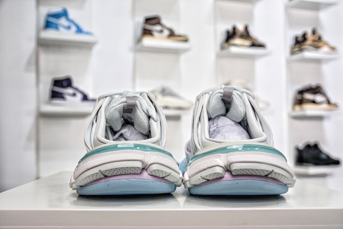 Balenciaga Track Mule in White Light Blue、mysite、Cacoeks