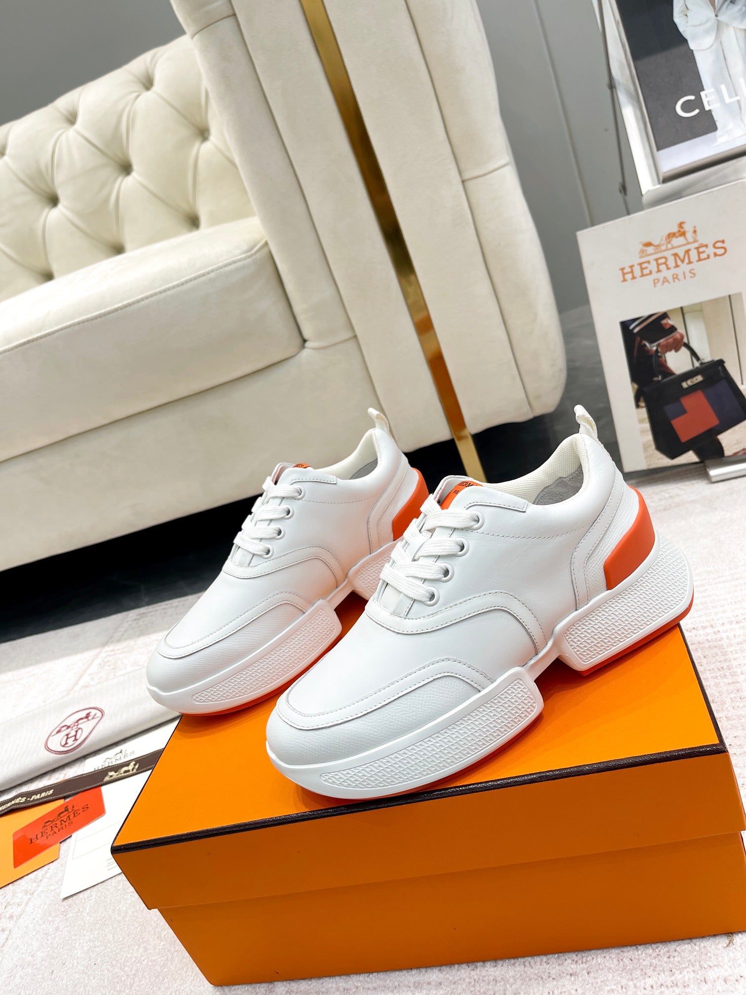 GIGA SNEAKER IN WHITE STITCHED MESH AND CALFSKIN、mysite、Cacoeks