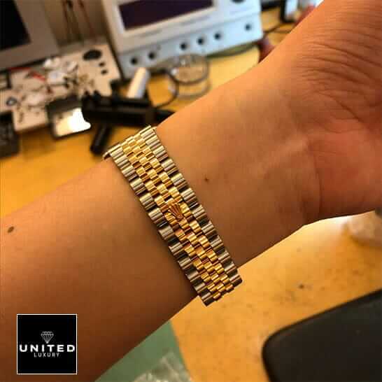 Rolex 116233 Replica 4 Rolex 116233 Yellow Gold Jubilee Bracelet Replica rolex logo on bracelet