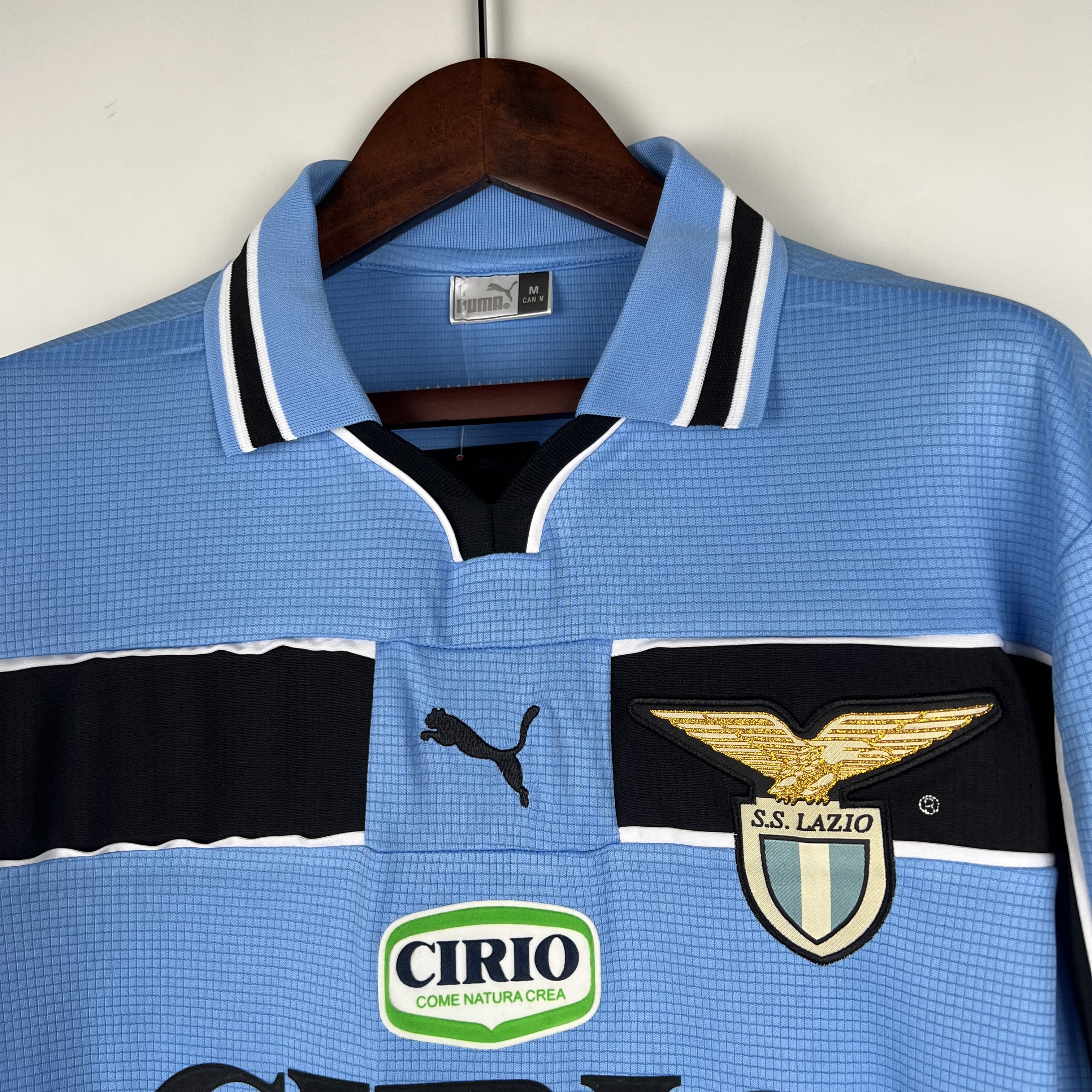 Higojerseys-Retro Lazio 1998-00 Home Stadium Long Sleeve Jersey