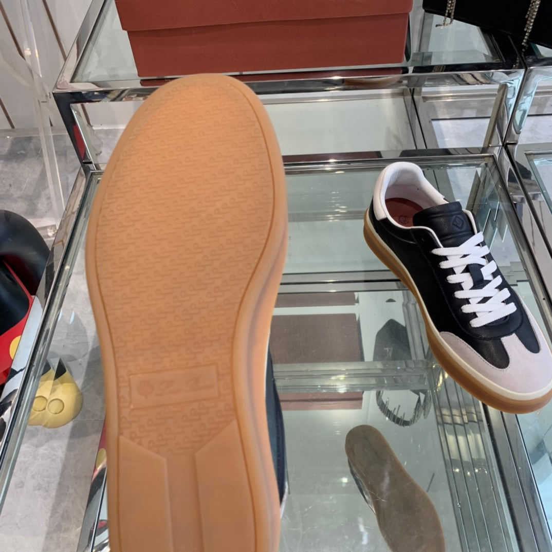LP TENNIS WALK SNEAKERS BLACK AND BEIGE CALFSKIN、mysite、Cacoeks