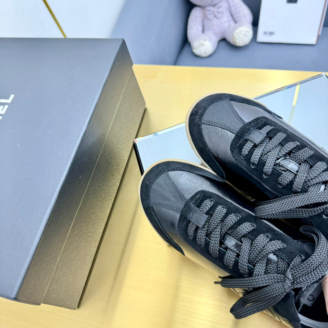 CC SNEAKER IN BLACK CALFSKIN AND SUEDE、mysite、Cacoeks