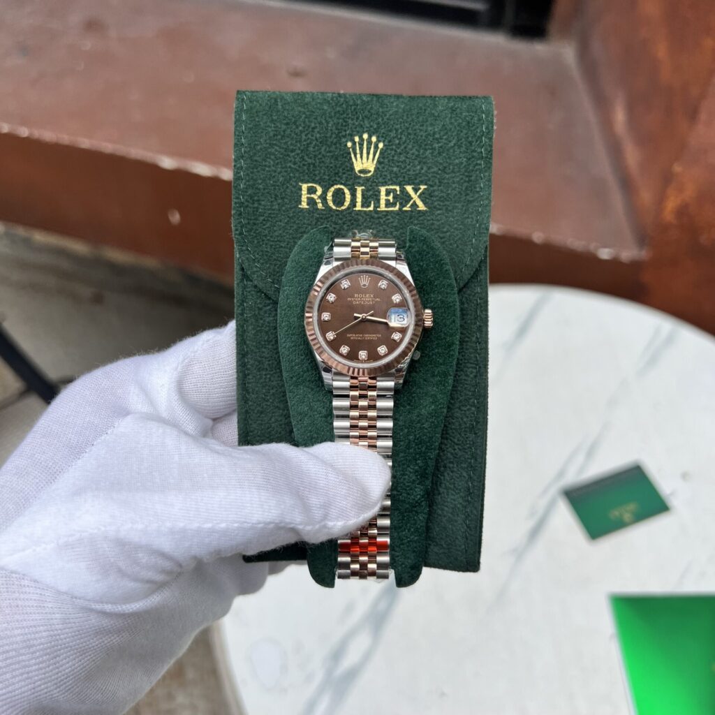 Đồng Hồ Rolex DateJust Nữ Mặt Chocolate Fake 11 Nhà Máy EW 31mm (3)