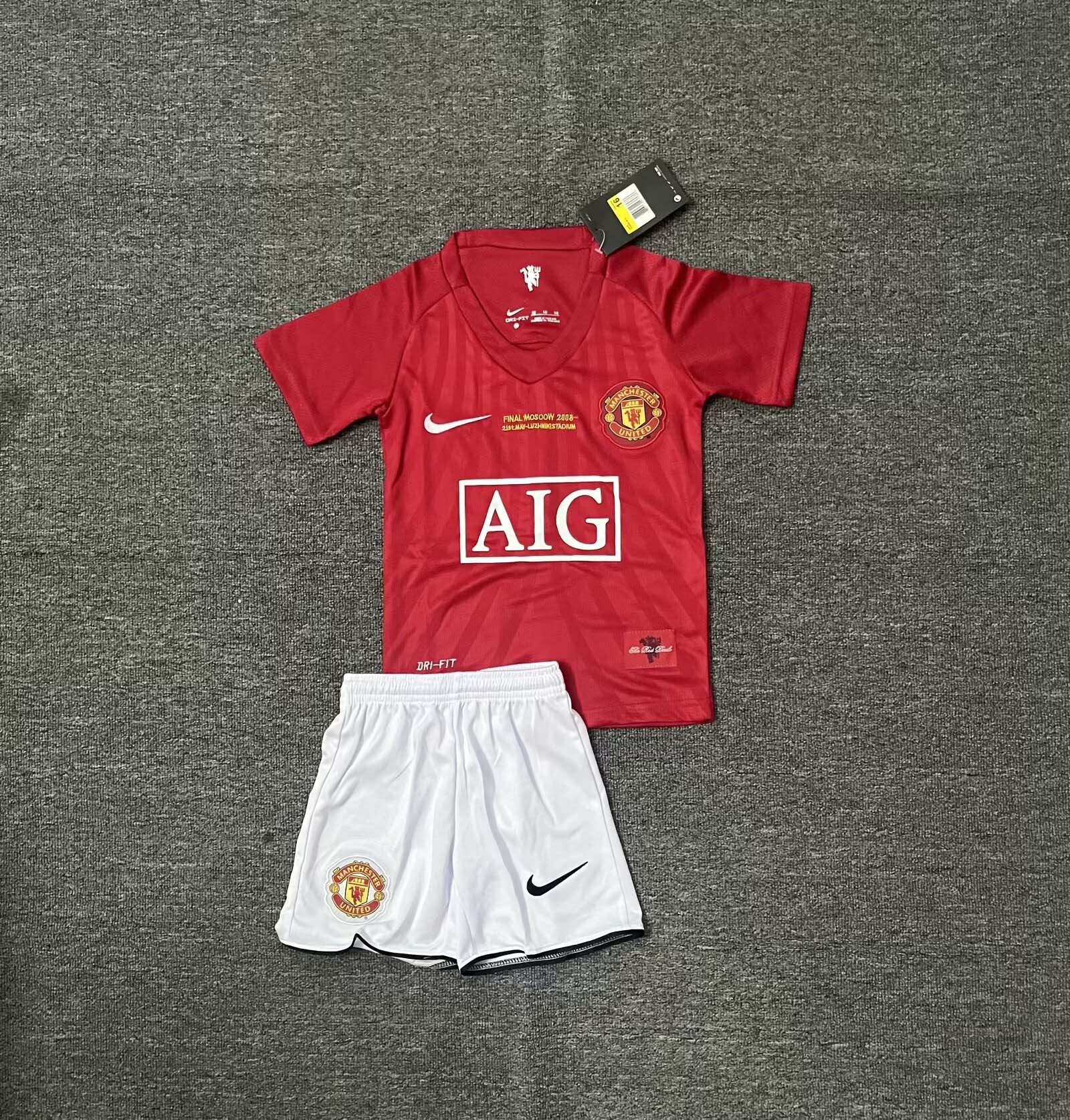 2007/2008 Retro Manchester United Home Football Shirt 1:1 Thai Quality Kids Size:football jersey mysite: unitedjerseyfootball 邓江浪:football