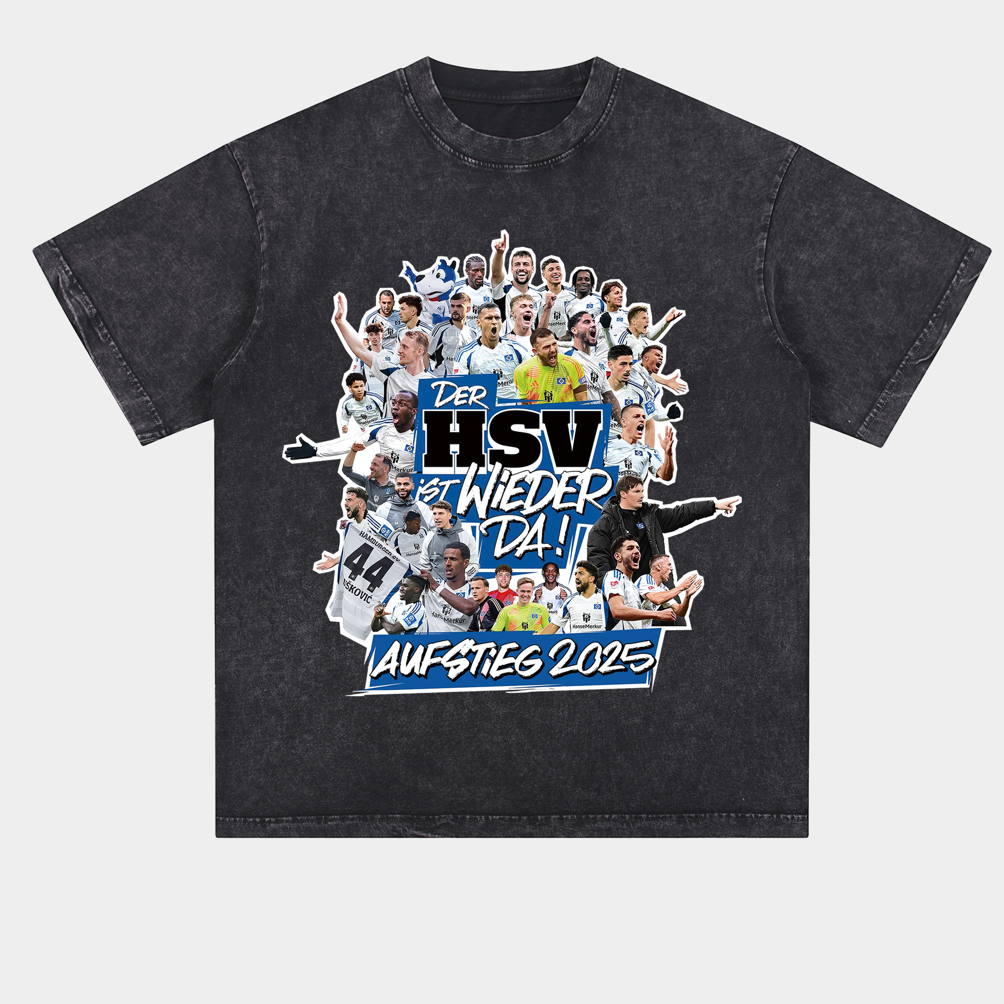 UltraTrikot-Hamburger SV DER HSV IST WIEDER DA AUFSTIEG 2025 Oversized Washed T-Shirt