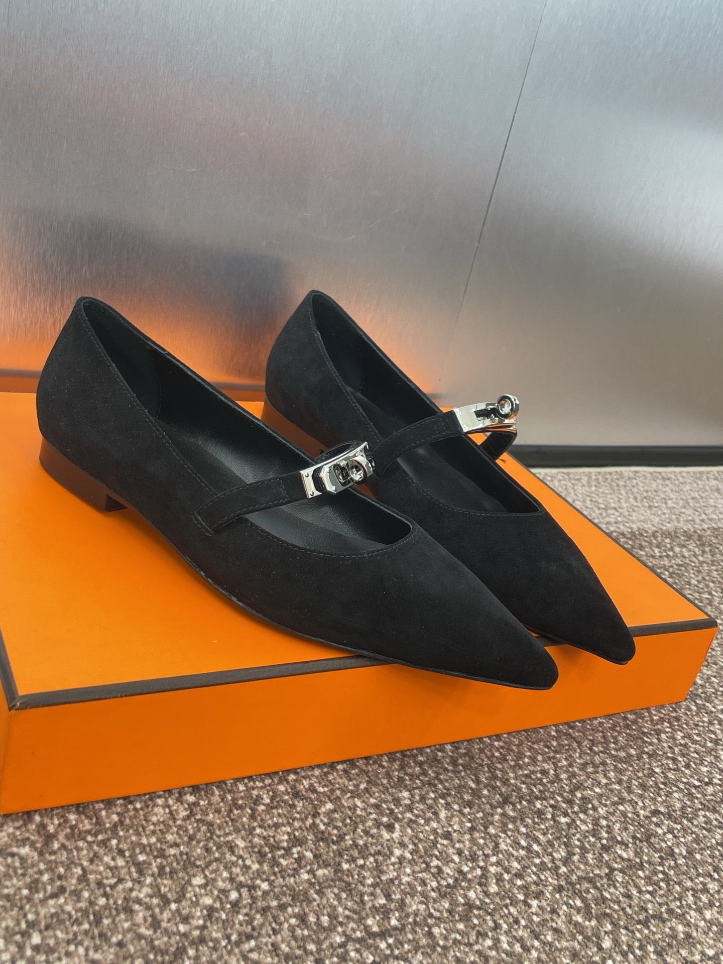 KIARA FLAT PUMP IN BLACK SUEDE、mysite、Cacoeks