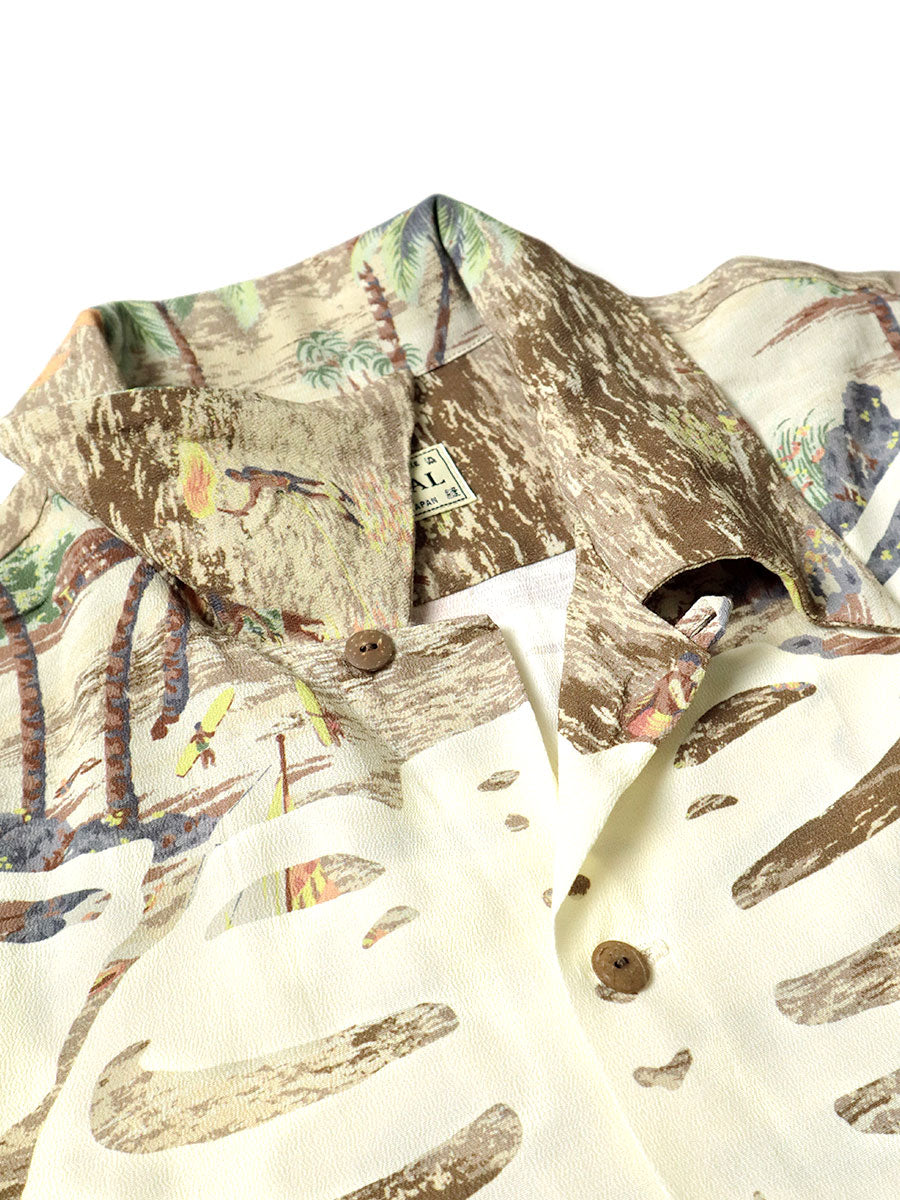 KAPITAL Rayon Kamehameha BONE pt Aloha Shirt  EK-1214SSA 
