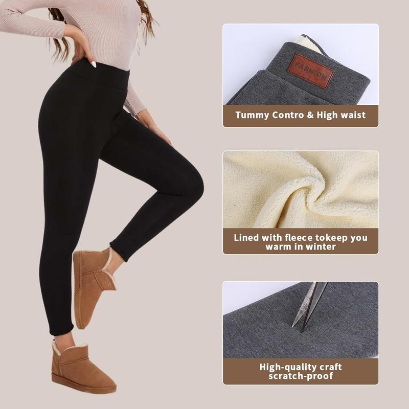 2 Pack Winter Sport Leggings High Waist Thick Wool Pants,Warm Velvet Thick Thermal Pants Fleece Legging Winter Clothes Women,For Outdoor Fitness Yoga Pants, Autumn/Winter