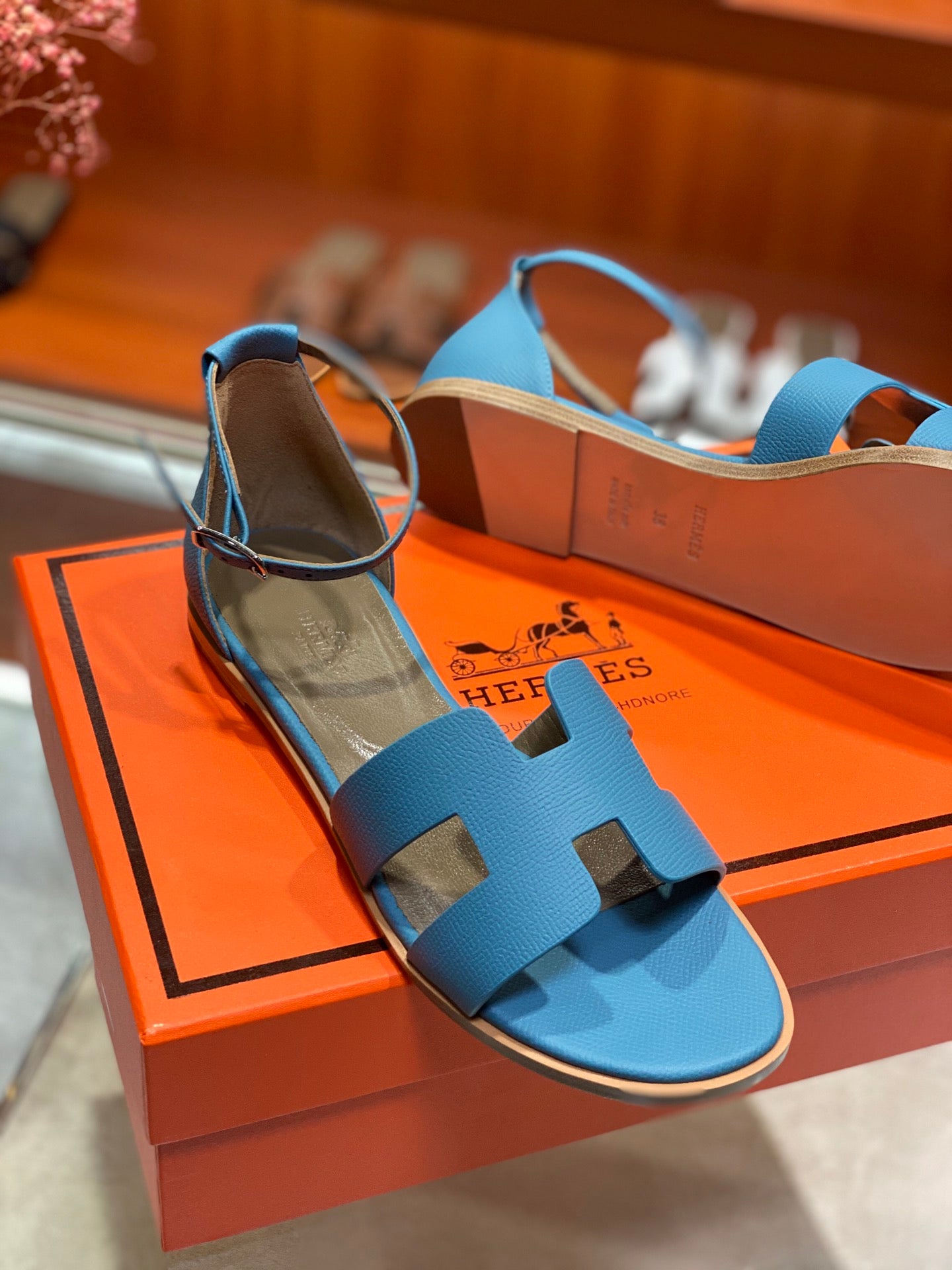 SANTORINI SANDAL CERULEAN CALFSKIN、mysite、Cacoeks