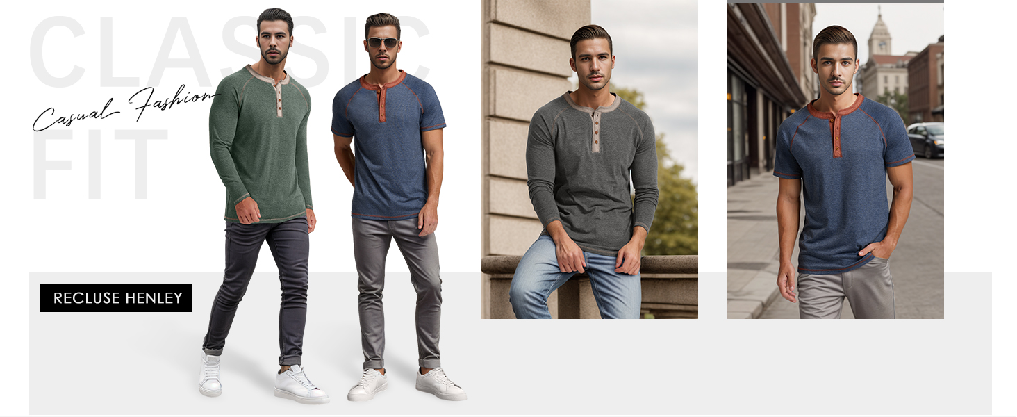 Fashion Henley Shirts For Men