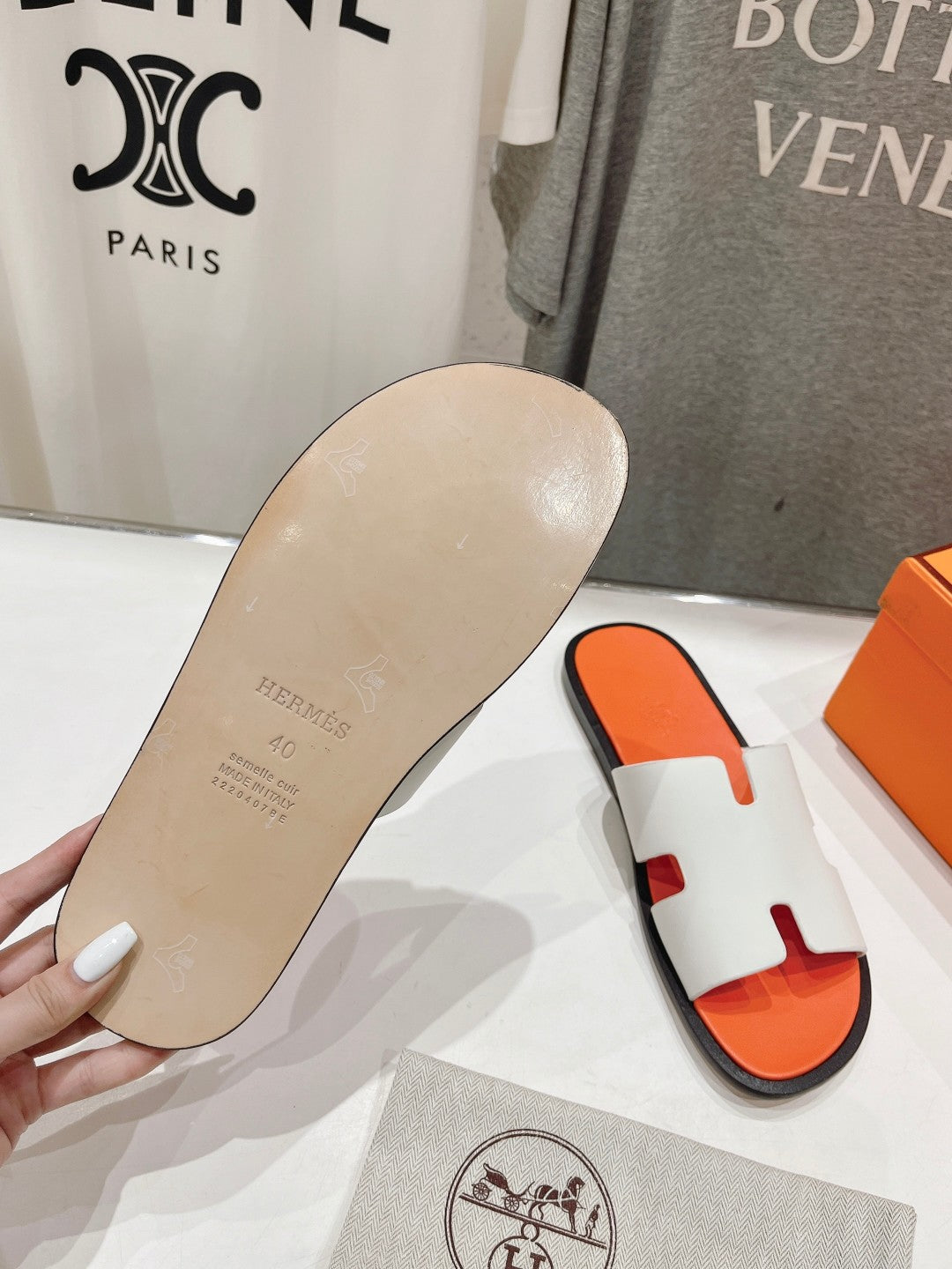 IZMIR SANDAL LIGHT ORANGE MIX WHITE LAMBSKIN、mysite、Cacoeks