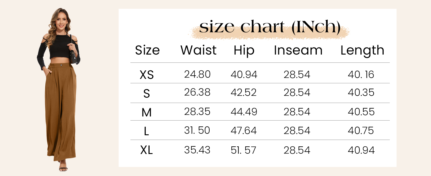 FUNYYZO Women Palazzo Pants High Elastic Waisted Casual Trousers Wide Leg Long 