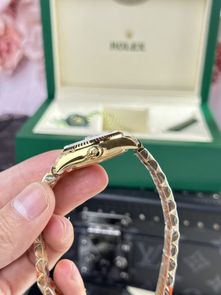 Đồng Hồ Rolex DateJust 278288 Replica 11 Nữ Mặt Số Họa Tiết Hoa Xanh Oliu 31mm (2)