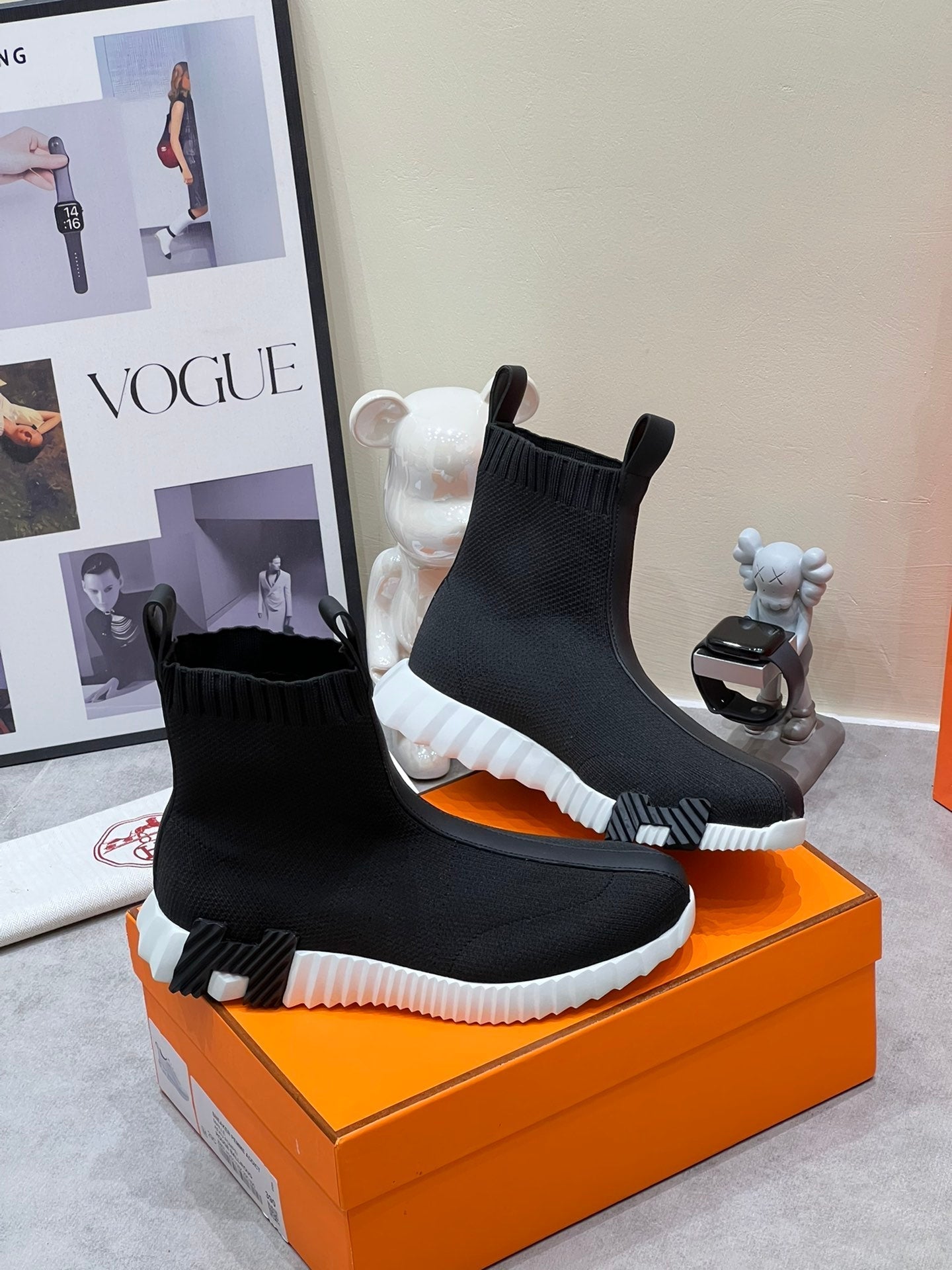 H FUN CLASSIC SNEAKER STYLISH BLACK FABRIC、mysite、Cacoeks