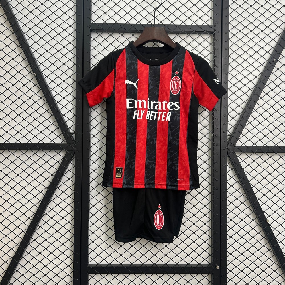 25/26 AC Milan Home Football Shirt Kids Size Suit-mysite Custom Football Kit- Nextkits