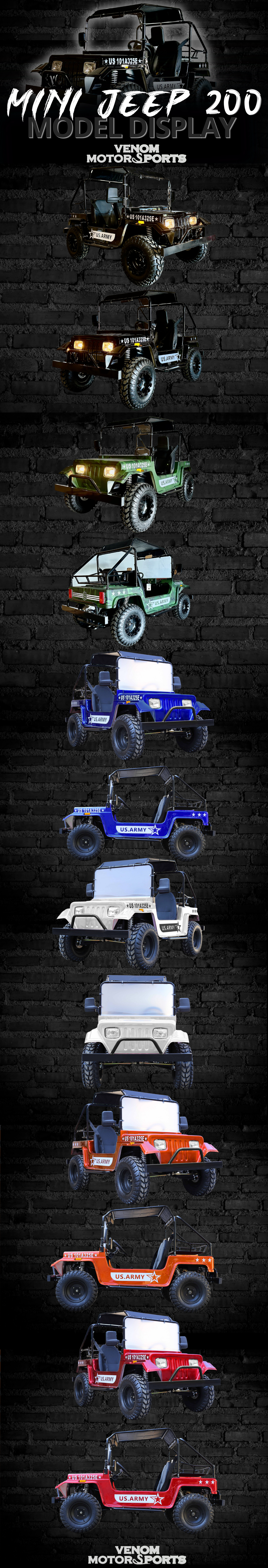 200cc Mini Jeep photoshoot and display model from Venom Motorsports