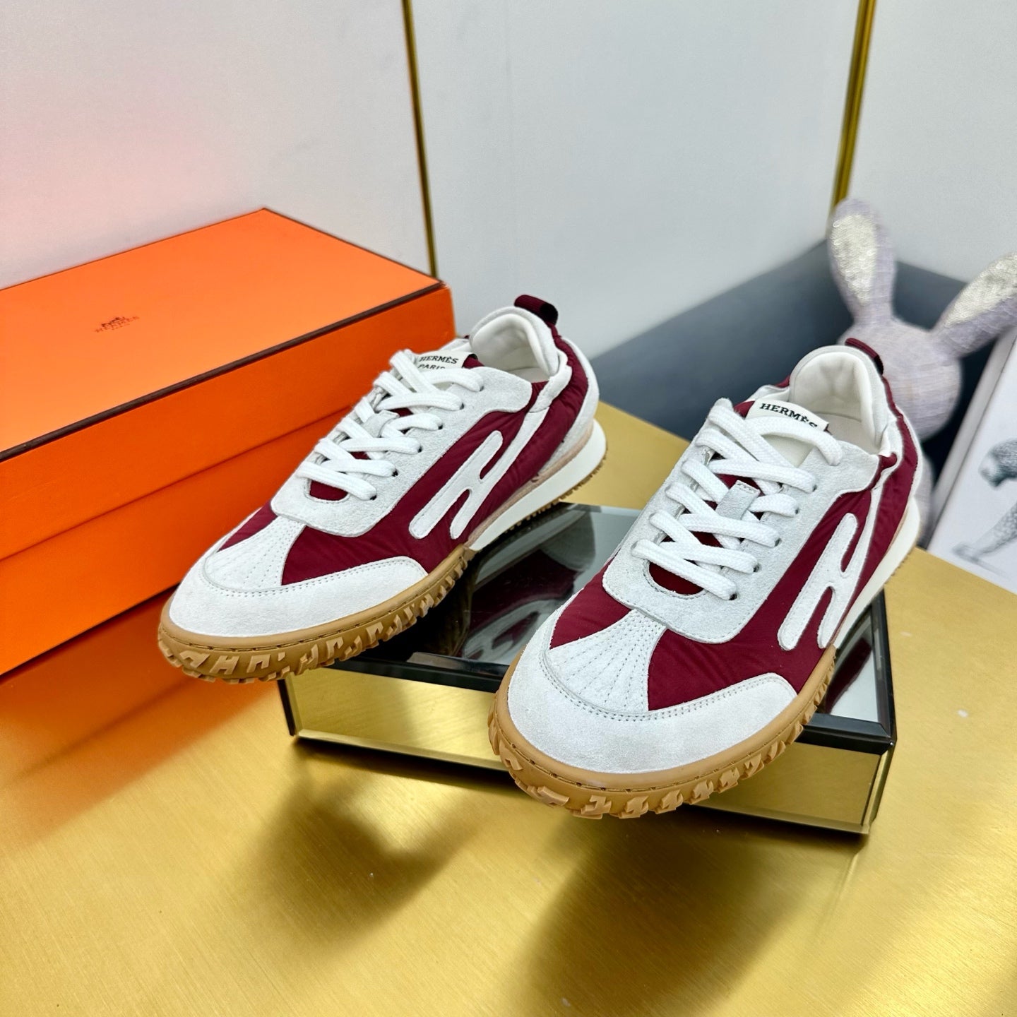 JET SNEAKER IN WHITE MIX SANGRIA RED SUEDE、mysite、Cacoeks