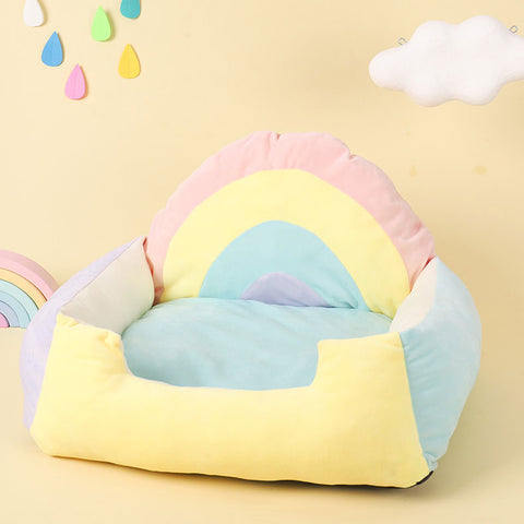 Rainbow Cat Bed Soft Comfortable Skin-friendly Pet Sofa