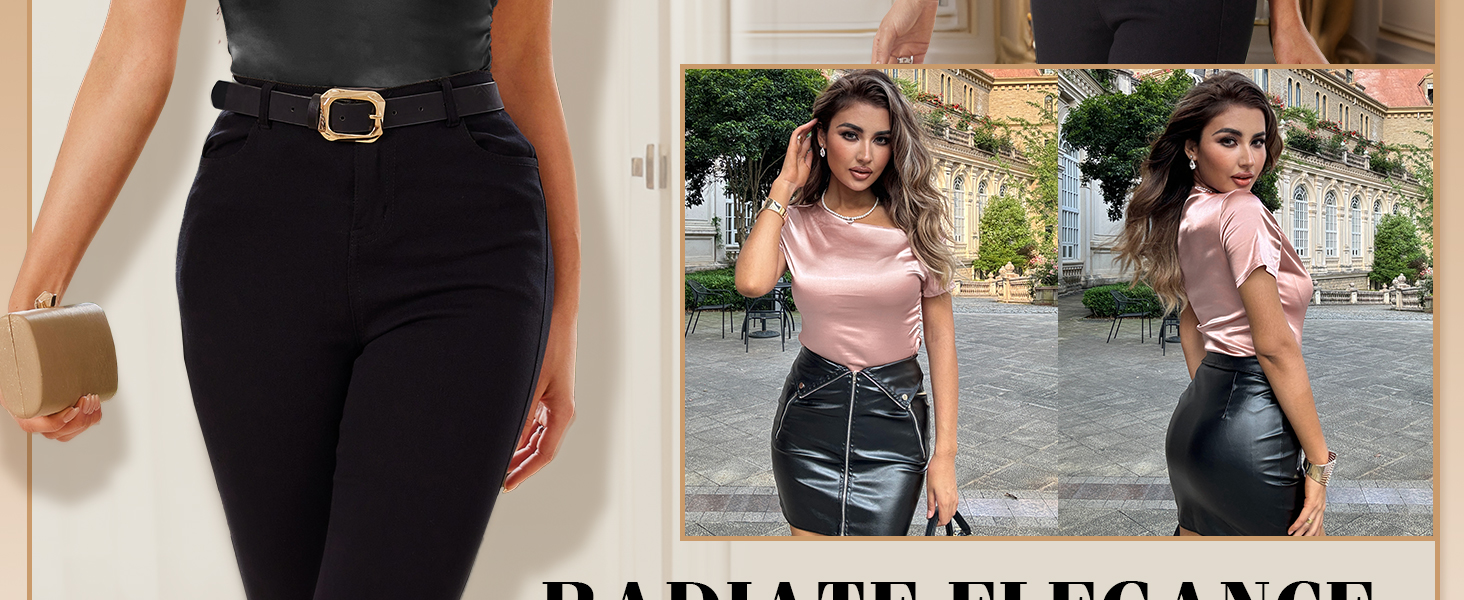 satin blouses for women dressy