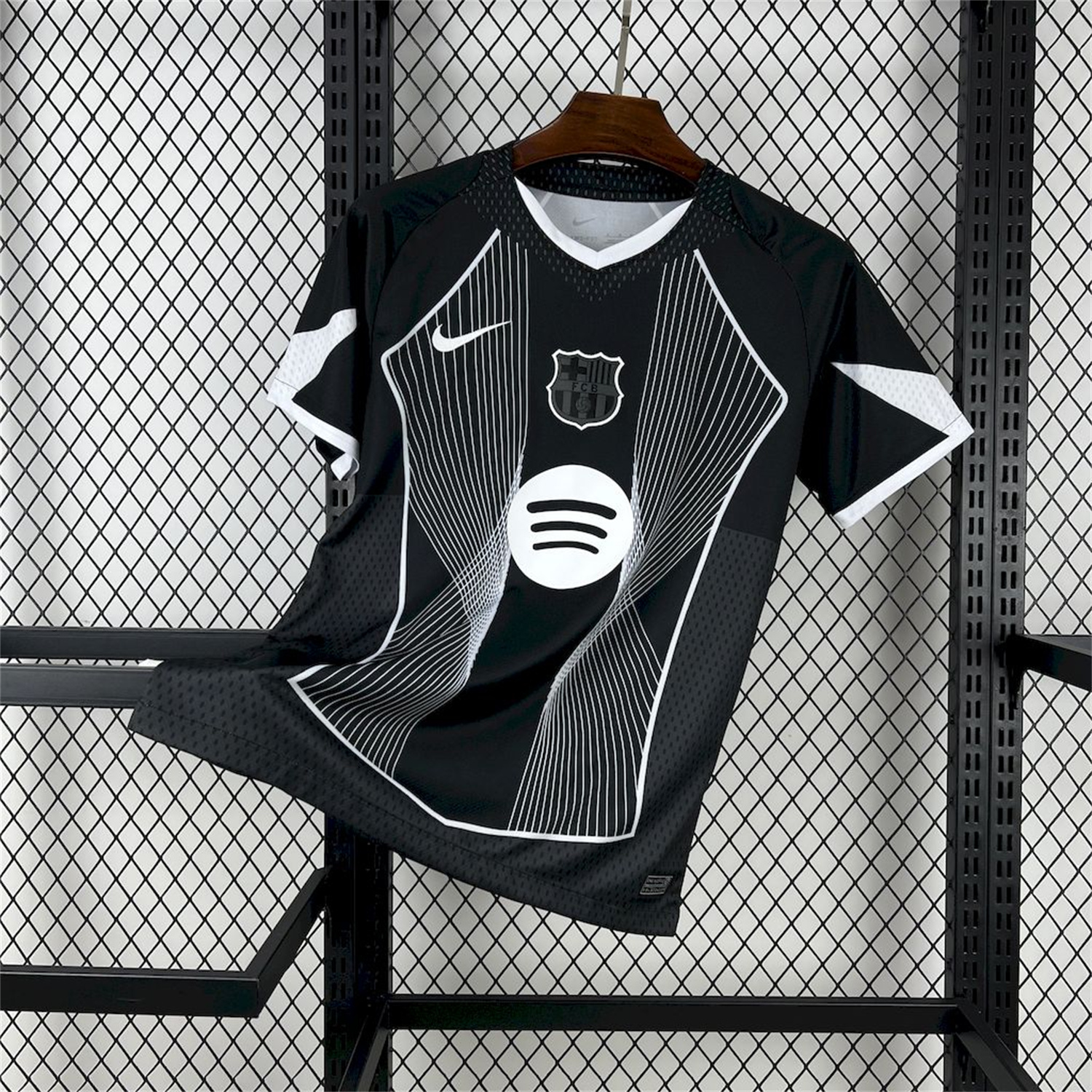 UltraTrikot-Barcelona 25-26 T90 White Lines Black Jersey - Fans Version