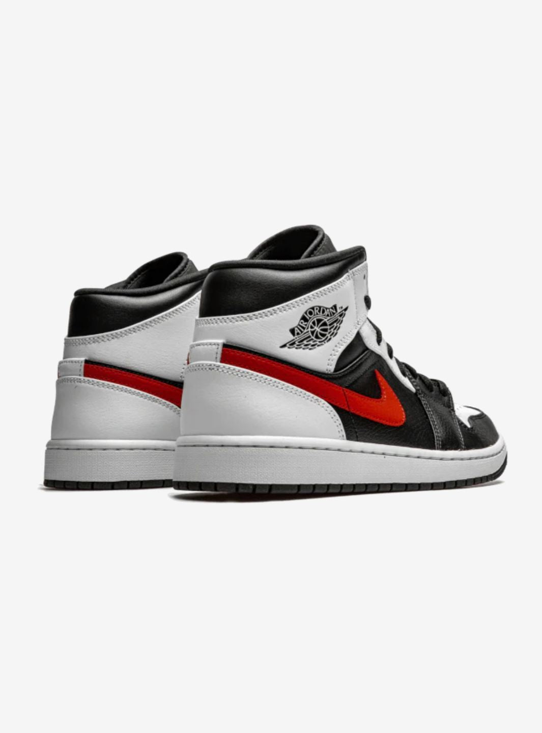 Air Jordan 1 Mid Black Chile Red White、JORDAN、Cacoeks