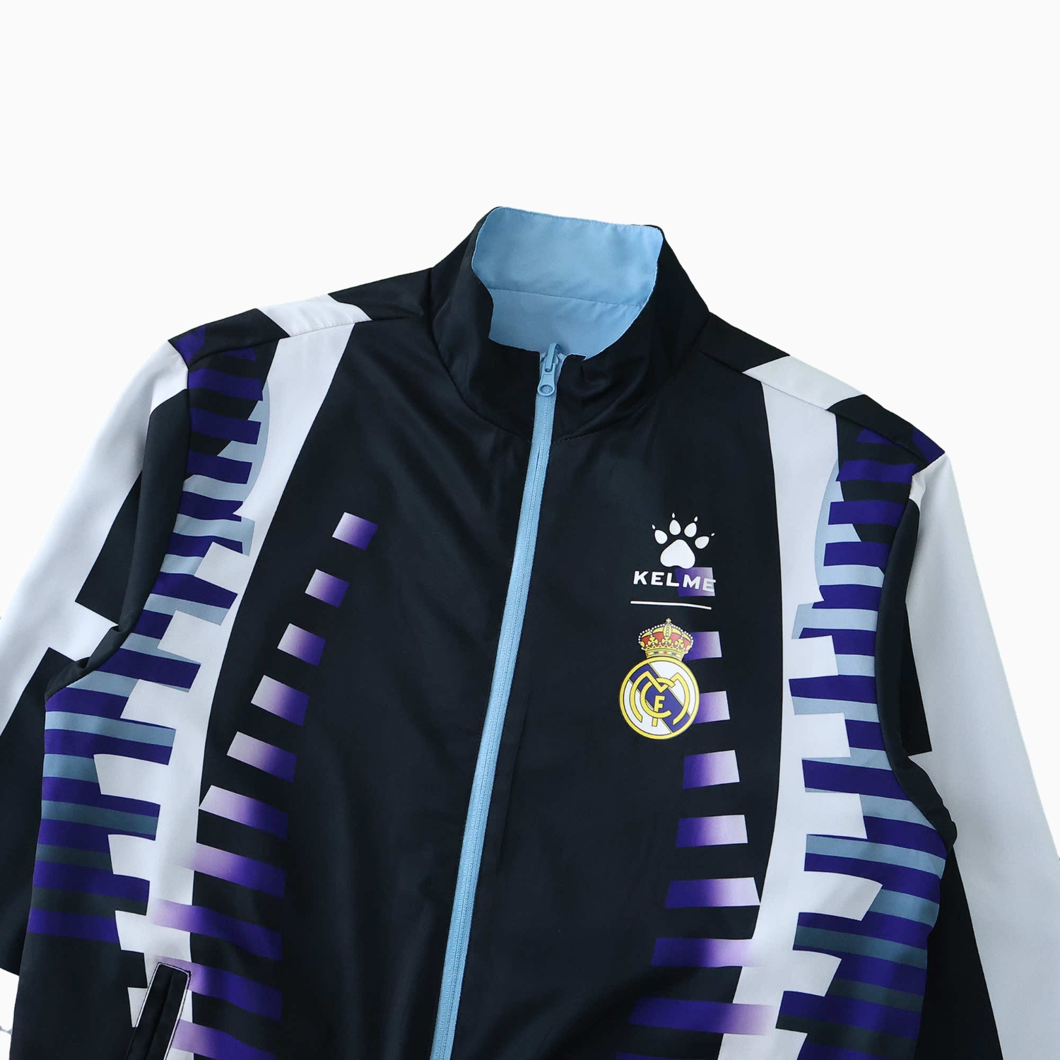 Funinjersey-Retro Real Madrid 1997-98 Third Double Sided Reversible Windbreaker - Black & Blue