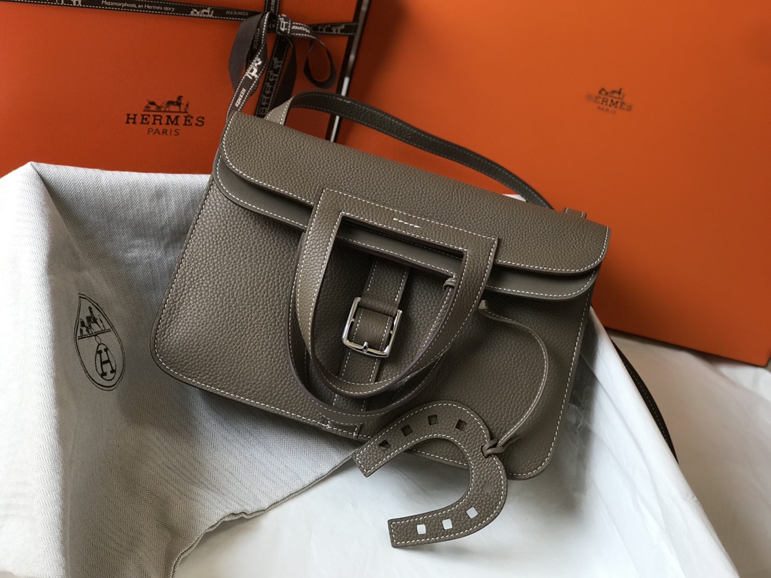 Original Copy Hermes Halzan 25cm Clemence Leather More Colors
