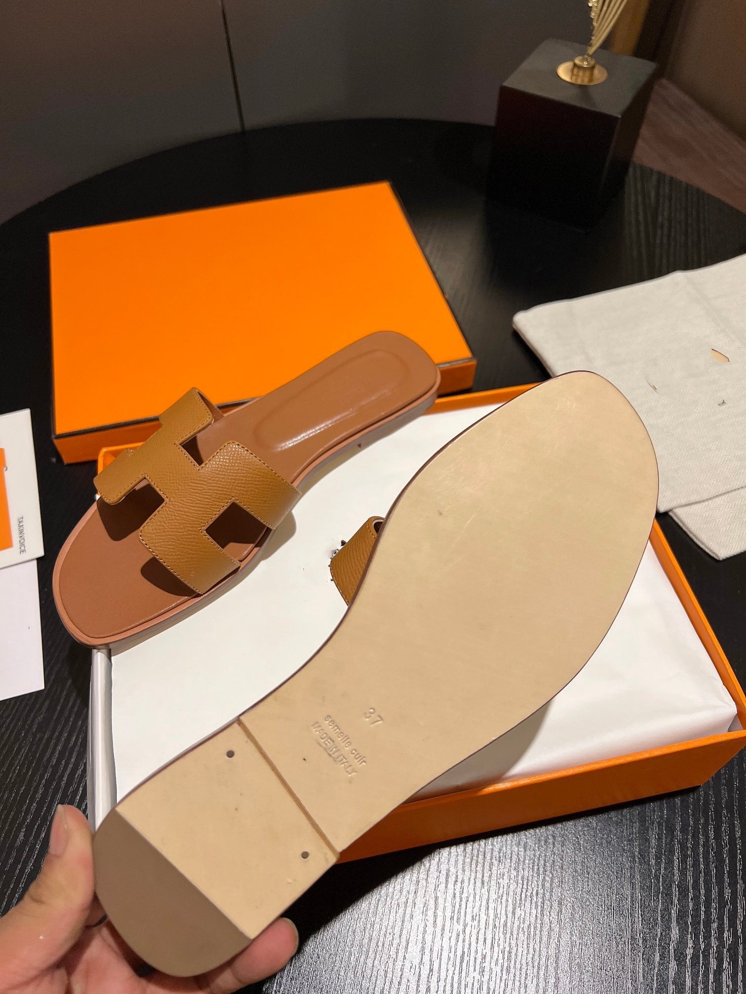 0RAN SANDAL Leather Brown、mysite、Cacoeks