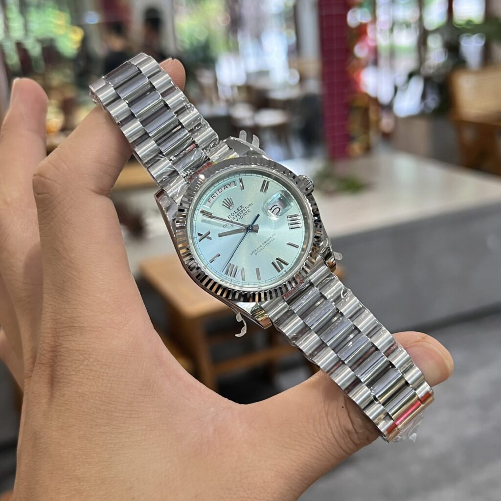Đồng Hồ Rolex Day-Date 228236 Mặt Xanh Băng Nhà Máy GM 40mm (6)