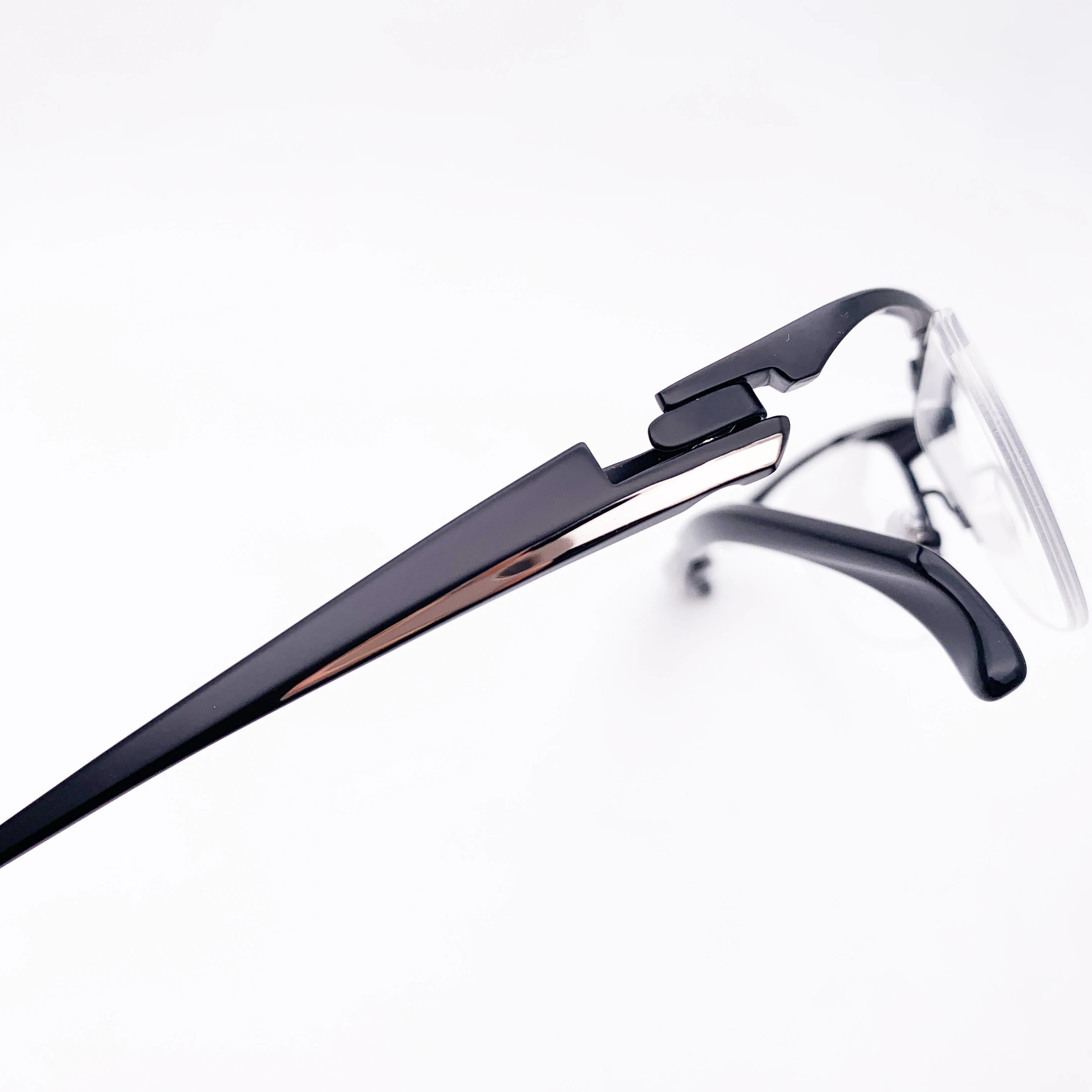 Belight Optical Japan Futuristic Design Titanium Half Rimless Frame For Big Face Men Prescription Semi Eyeglasses MF1230