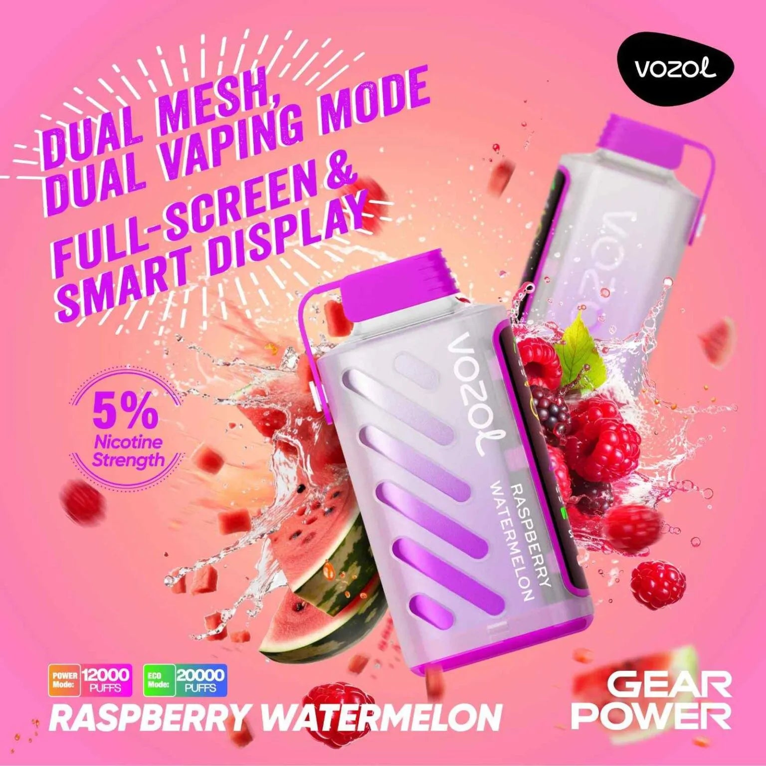  VOZOL Gear Power 20000 Puffs 50mg Dual Mode Disposable Vapevpae005 vapeing vape