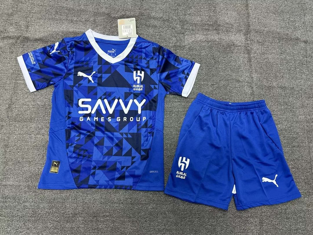 24/25 Al-Hilal Saudi Home Football Shirt Kids Size Suit-mysite Custom Football Kit- Nextkits
