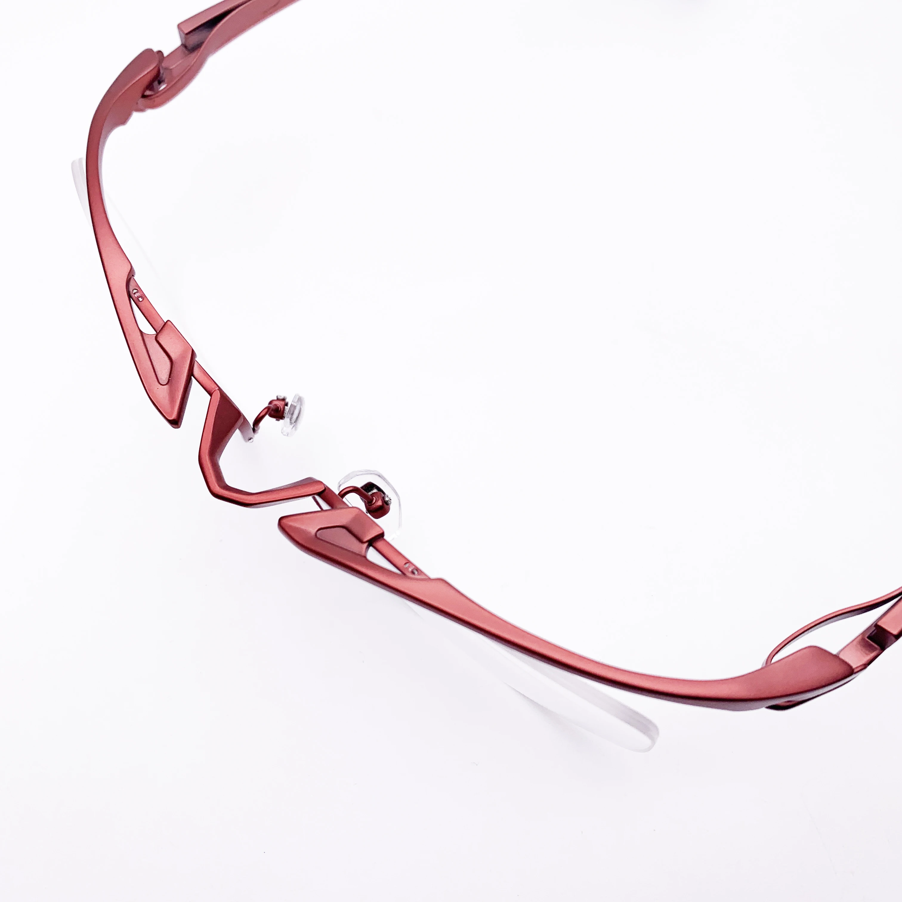 Belight Optical Japan Futuristic Design Titanium Half Rimless Frame For Big Face Men Prescription Semi Eyeglasses MF1230