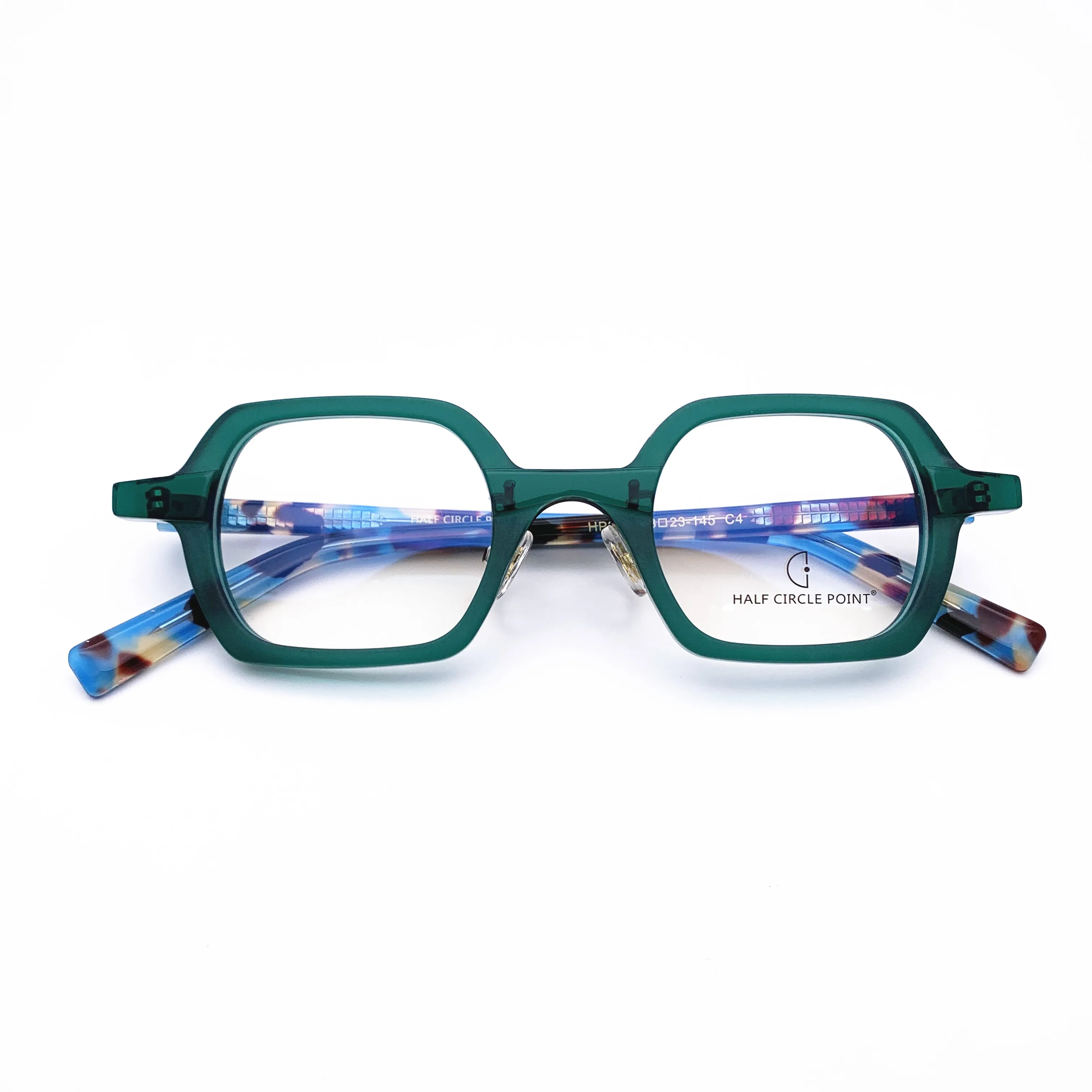 Belight Optical  Fancy Vintage Retro Acetate Square Shape Unique Design Red Transparent Spectacle Frame Precription Lens HP239