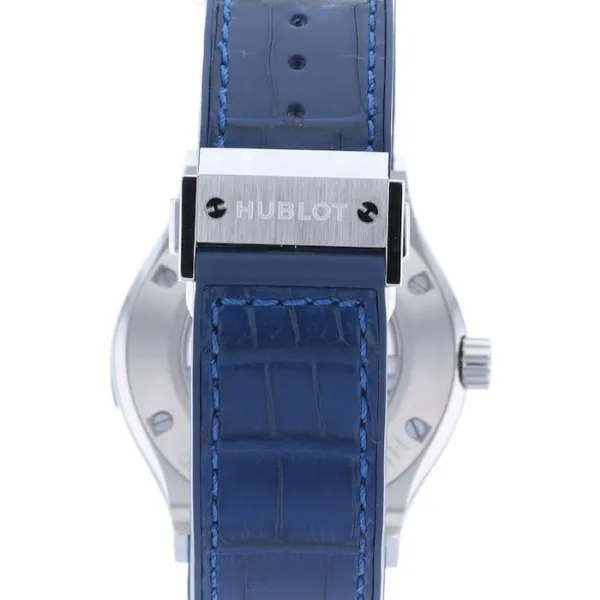 Hublot Classic Fusion Ref. 542.NX.7170.LR Super Clone Watch – Titanium Blue Dial Leather Strap Fake Replica