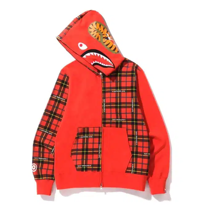 Bape Logo Check Shark Full Zipper Hoodie、mysite、Cacoeks
