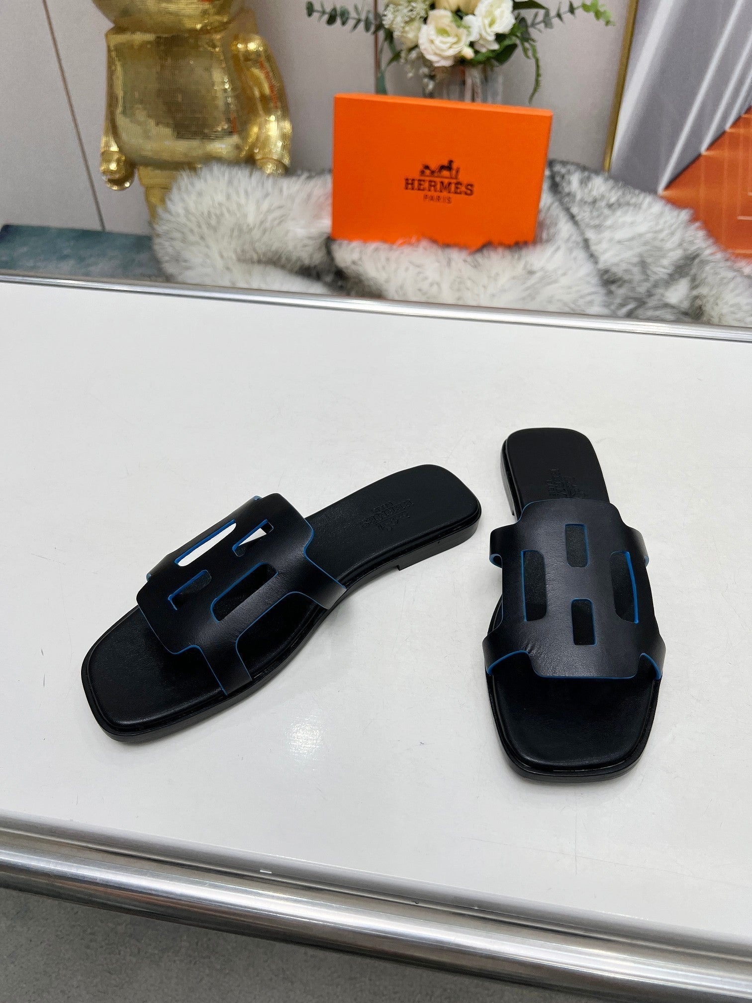 FLATFORM SANDAL BLACK CALFSKIN、mysite、Cacoeks