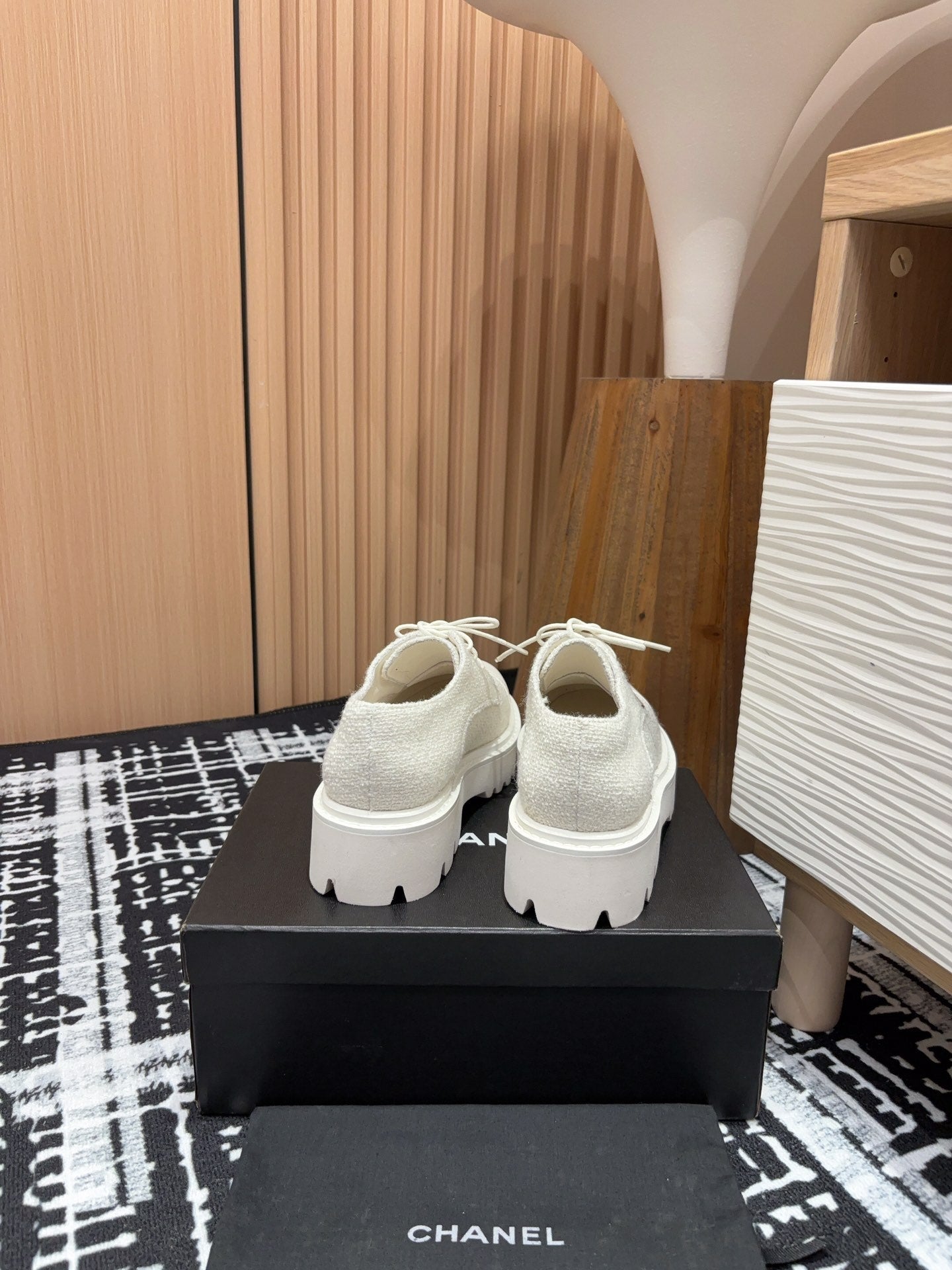 CC OXFORD SHOES IN WHITE TWEED AND CALFSKIN、mysite、Cacoeks