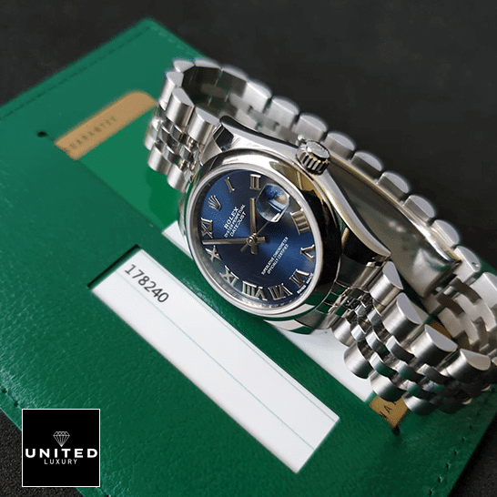 Rolex Datejust 178240-0037 Midsize Blue Steel Replica 6 Rolex Datejust 178240 S.Steel Case & Jubilee Bracelet Replica on the Guarantee Card