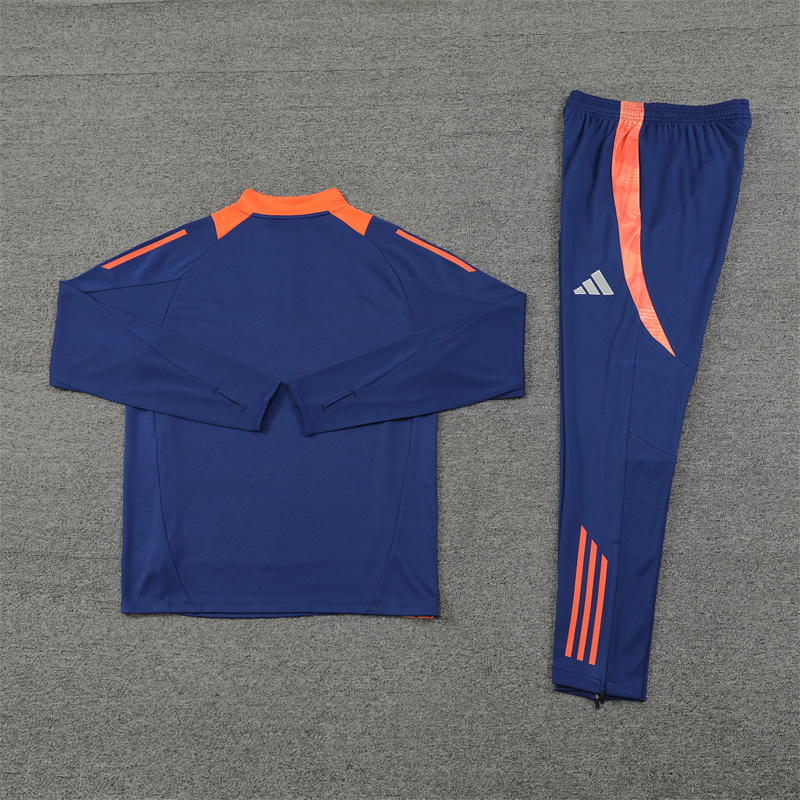 JerseysGala.com | Manchester United 24-25 Long Sleeve Training Set - Deep Blue -Customize Name, Number and Patch | Worldwide Shipping