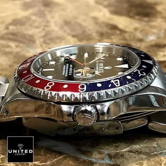 Rolex Submariner GMT-Master II 16710 Blue & Red Bezel Replica Silver Crown Pusher