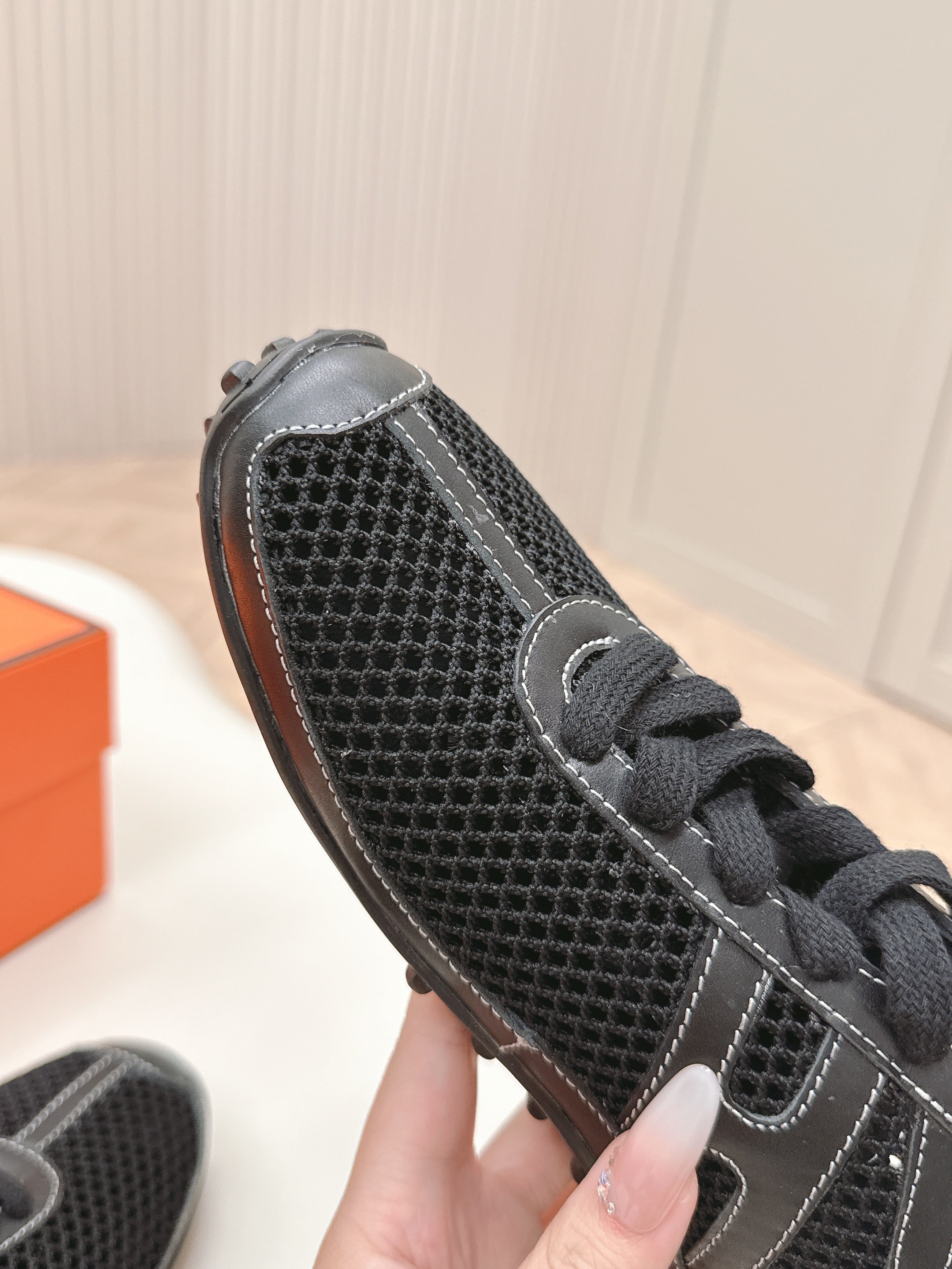 KIGA SNEAKER IN BLACK CROCHET KNIT AND CALFSKIN、mysite、Cacoeks