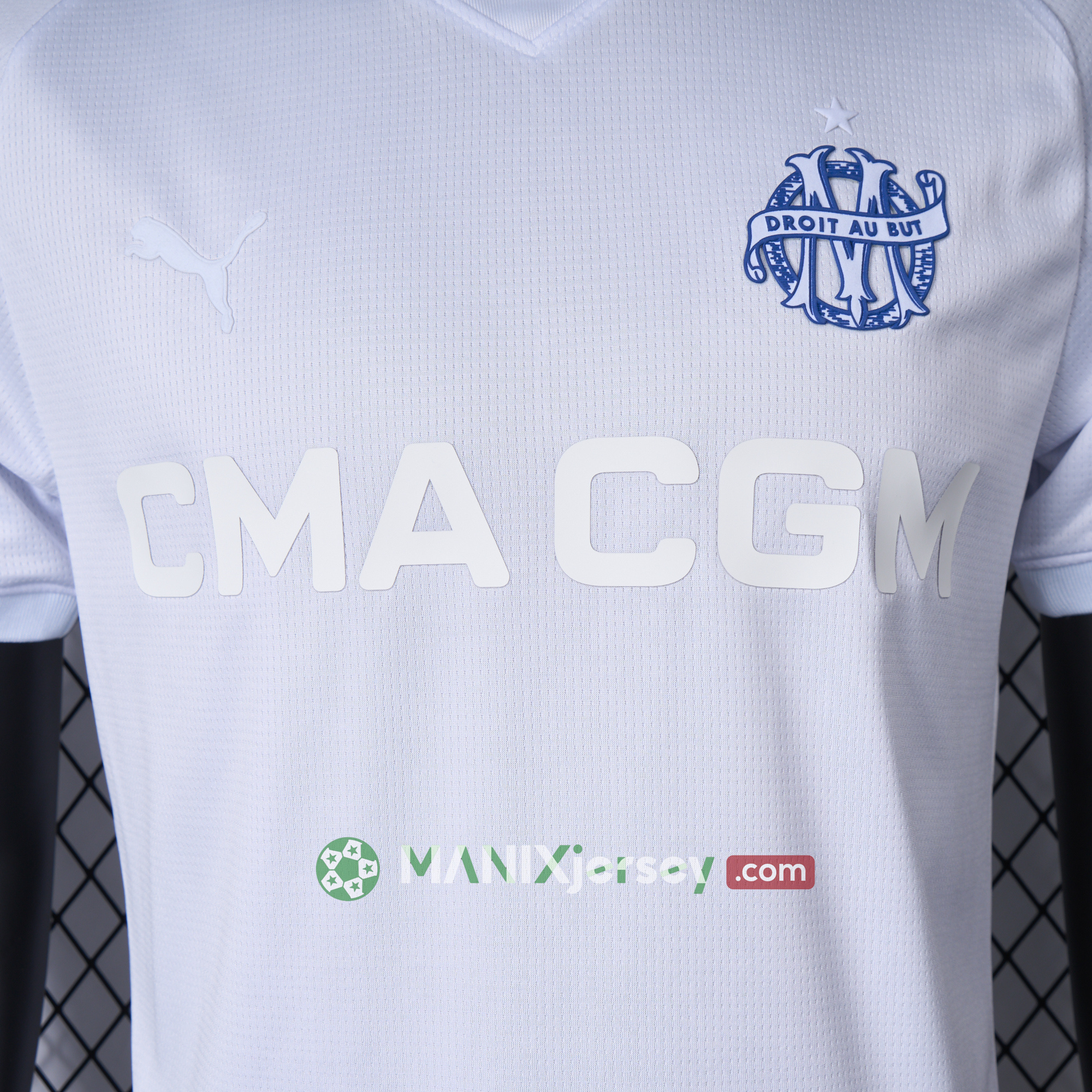 ManixJersey.com | Marseille 24-25 125th Anniversary White Jersey - Player Version -Customize Name, Number and Patch | Worldwide Shipping