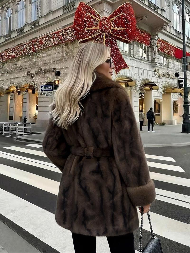 Women's Faux Fur Coat, Winter Fashion Long Sleeve Jacket, Casual Warm Outerwear, Stylish Daily Wear, Perfect for Cold Weather