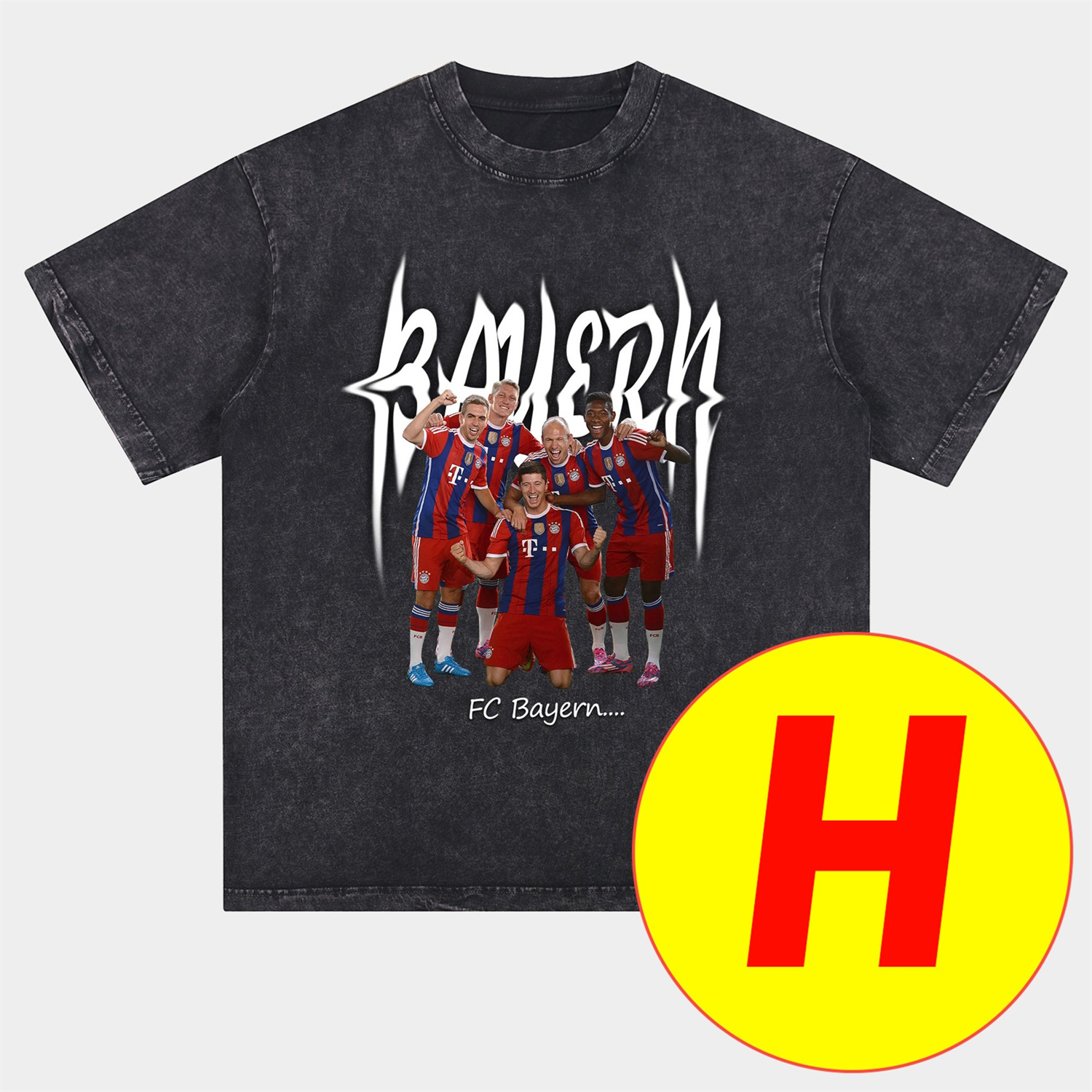 Unitedfootballkit.com | Bayern Munich Müller‘s Personal Highlights Oversized Washed T-Shirt -Customize Name, Number and Patch | Worldwide Shipping