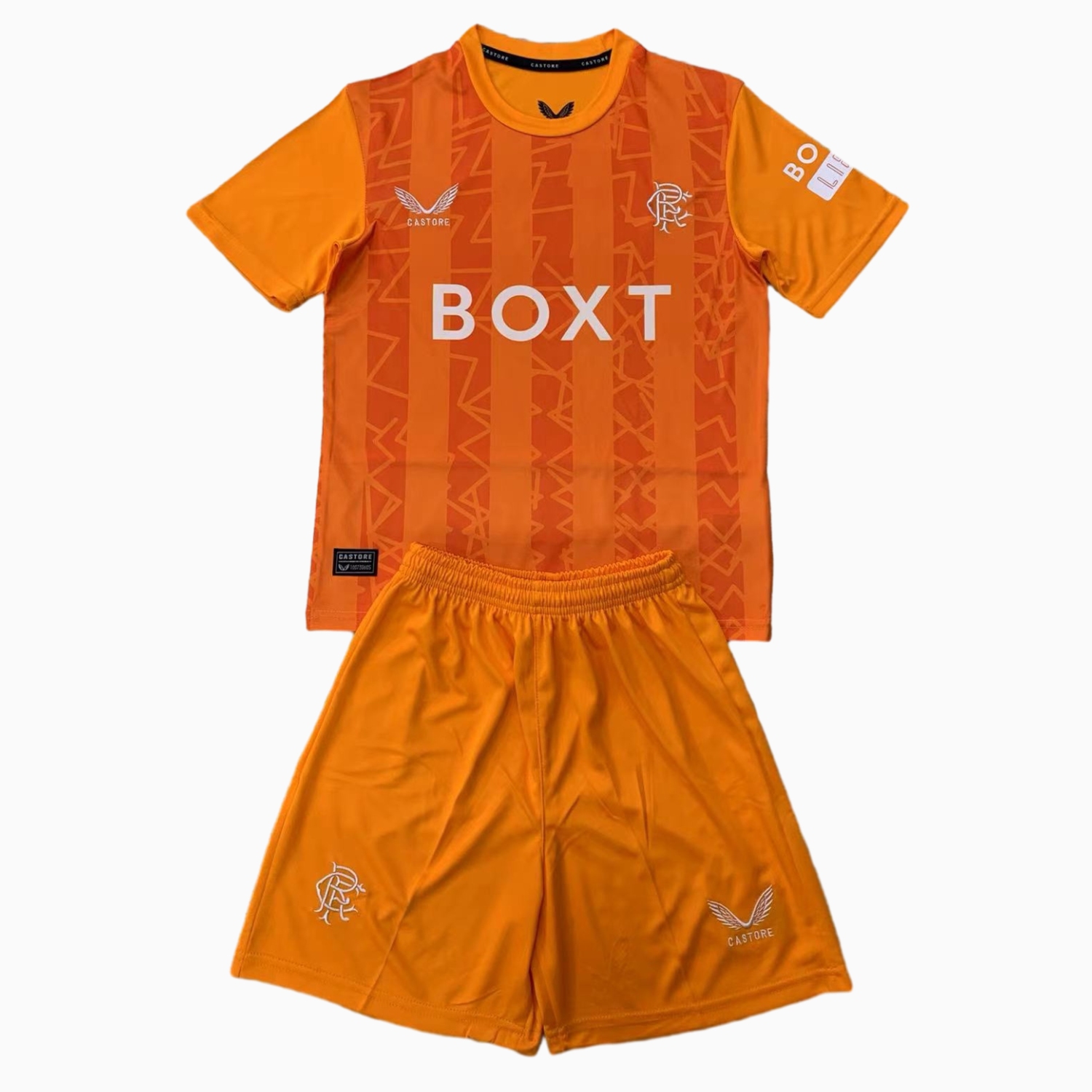 ManixJersey.com | Glasgow Rangers 24-25 Orange Goalkeeper Kids Kit -Customize Name, Number and Patch | Worldwide Shipping
